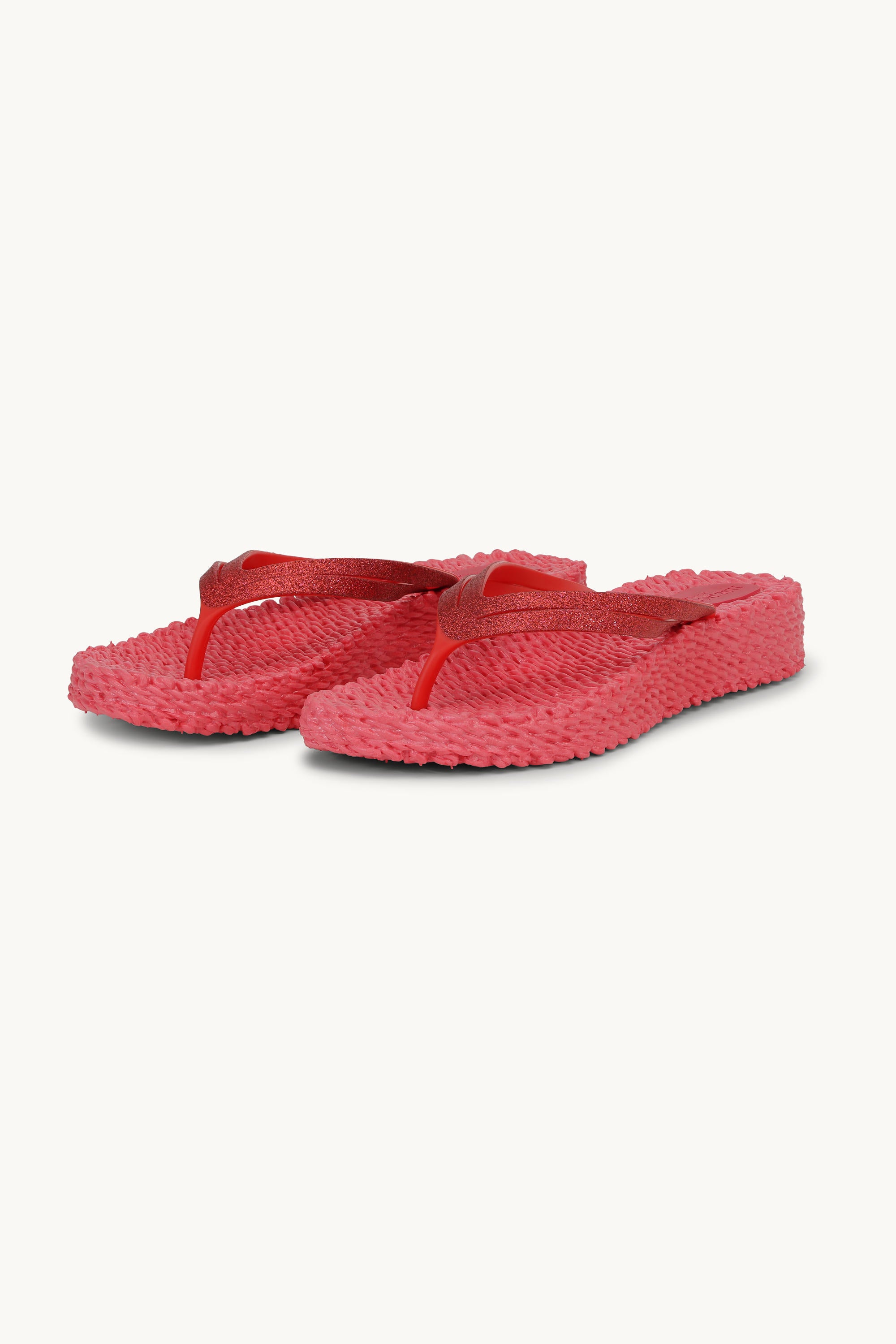 Tongs à Plateforme Pailletées - Raspberry