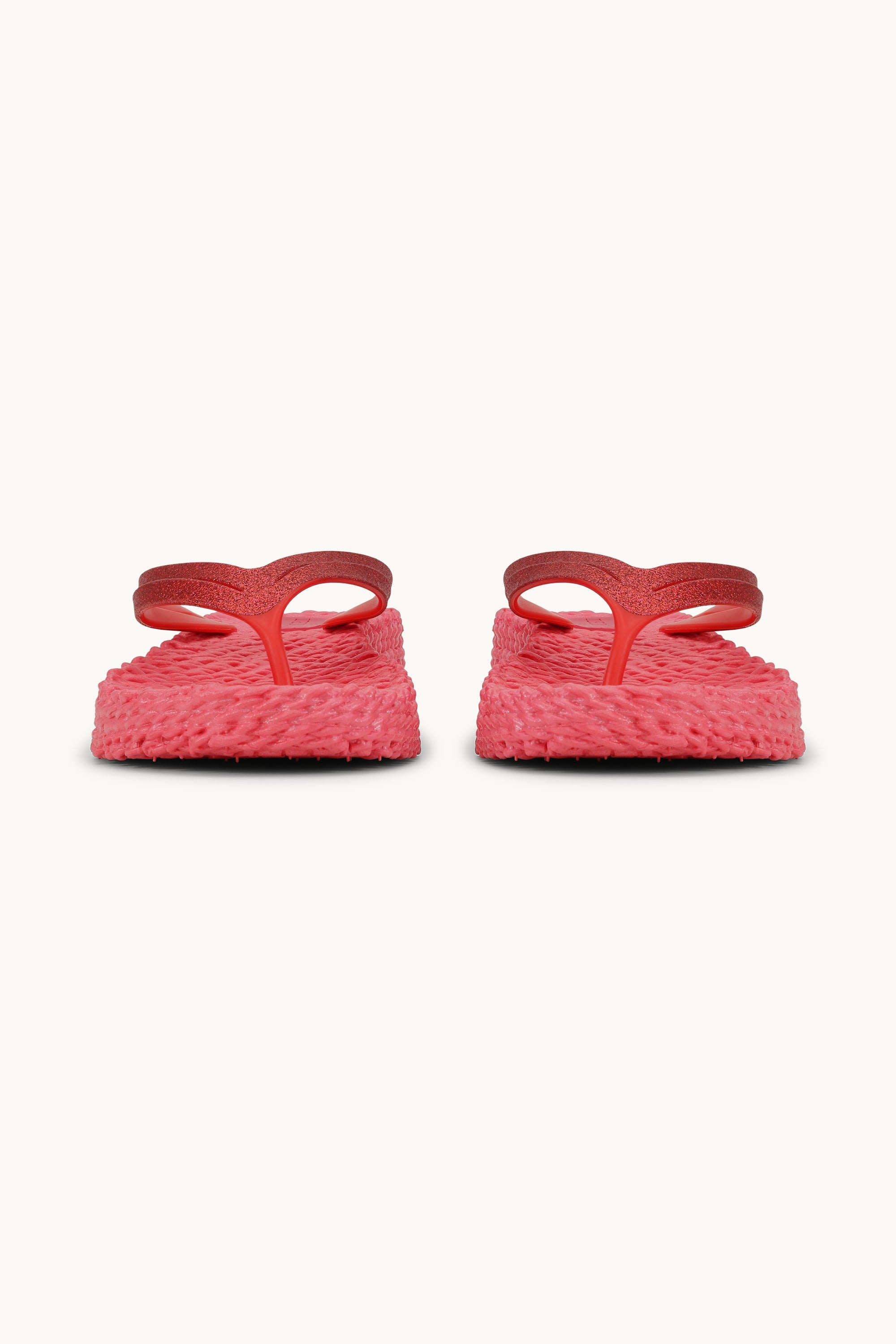 Tongs à Plateforme Pailletées - Raspberry