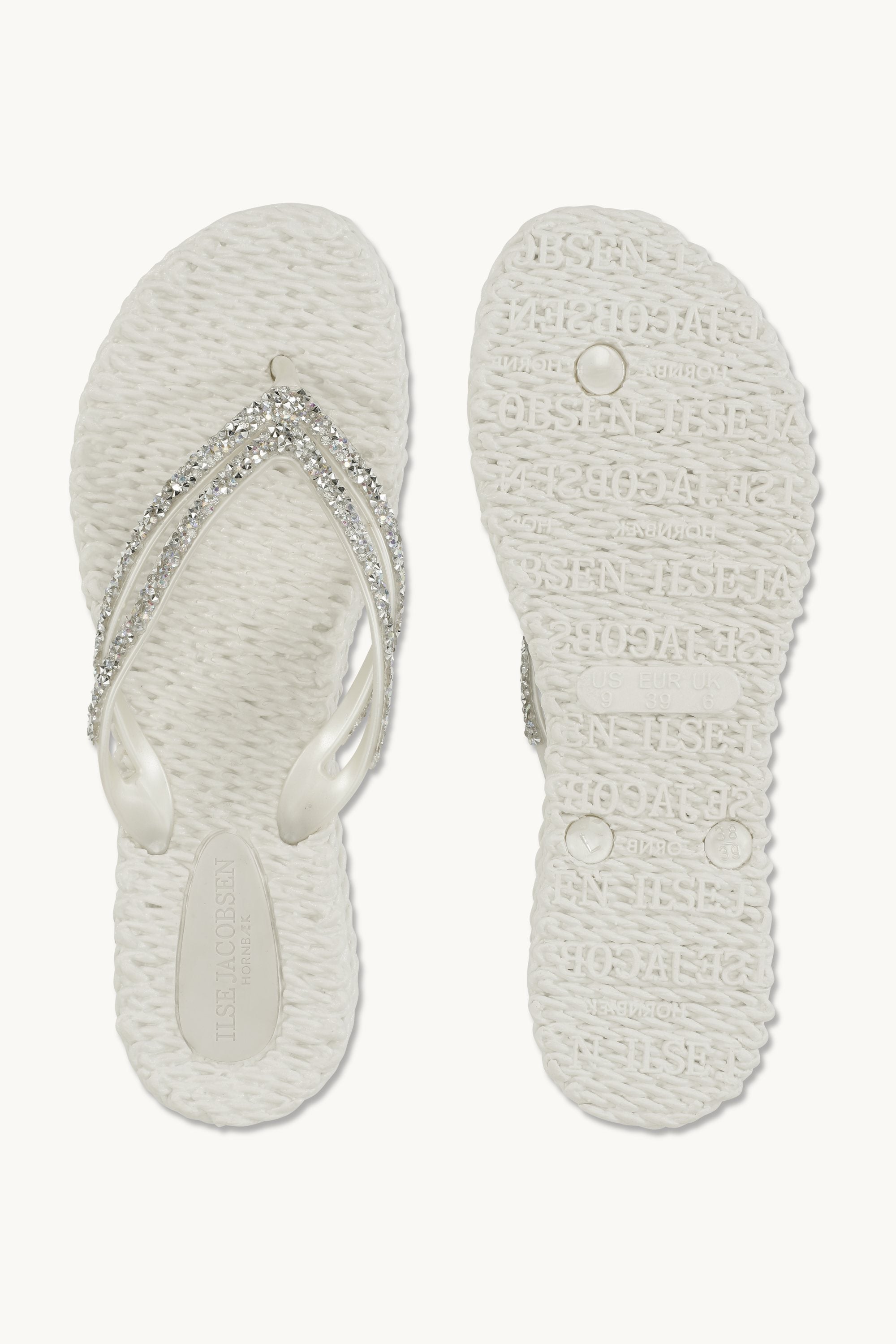 Platform Flip-flops Glitter Stones - Creme