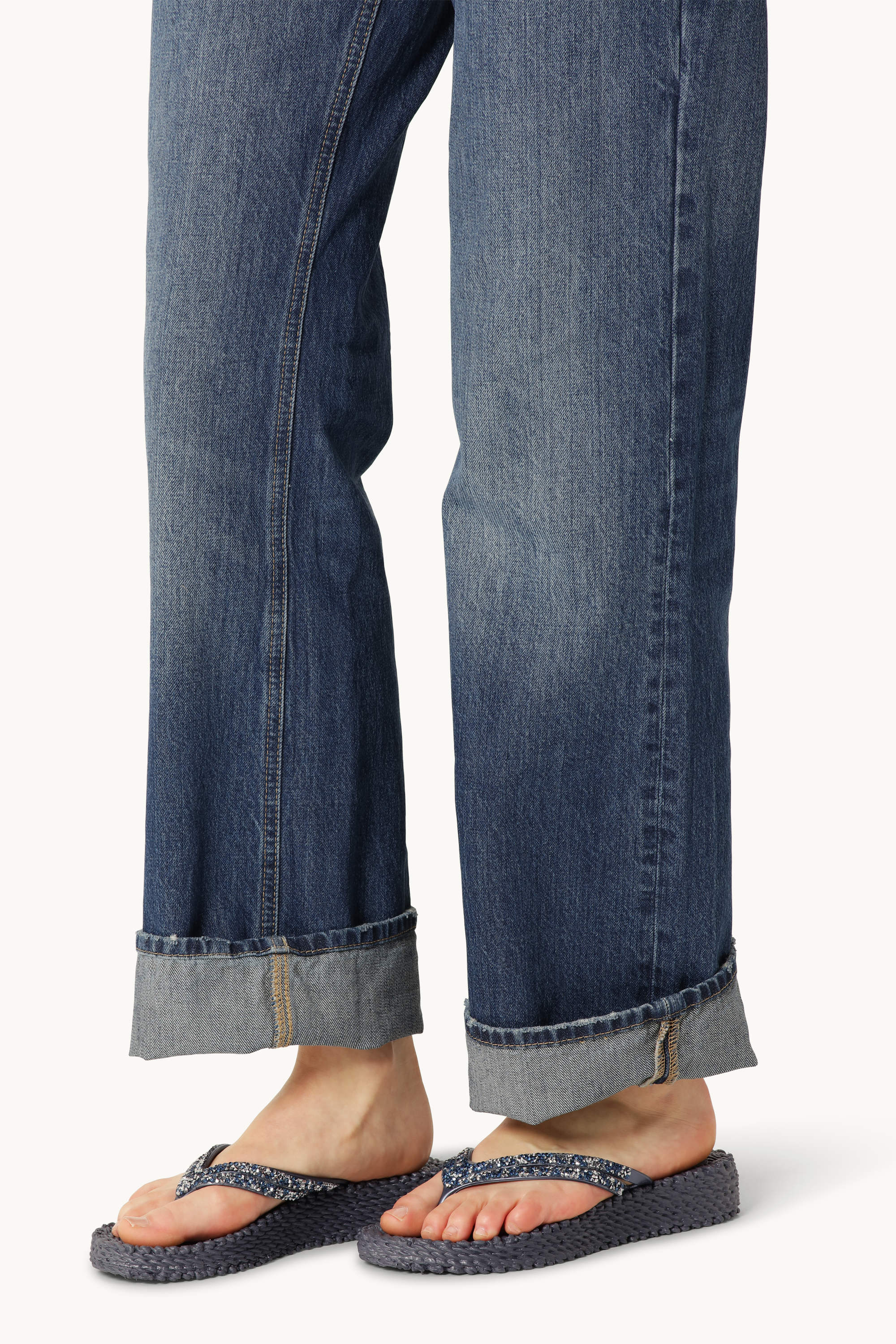 Tongs à Plateforme Pierres Scintillantes - Ombre Blue