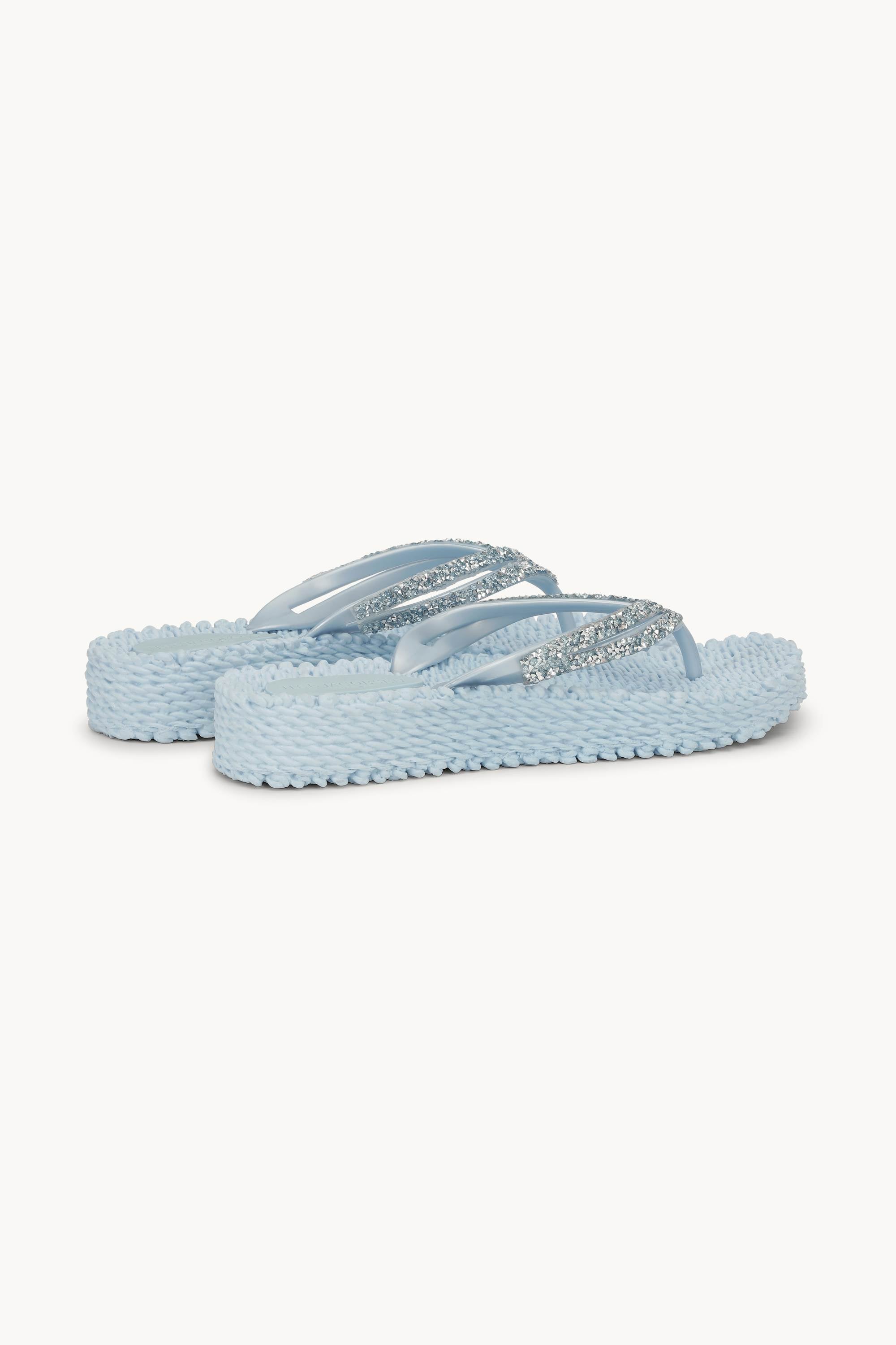Platform Flip-flops Glitter Stones - Blue Bell