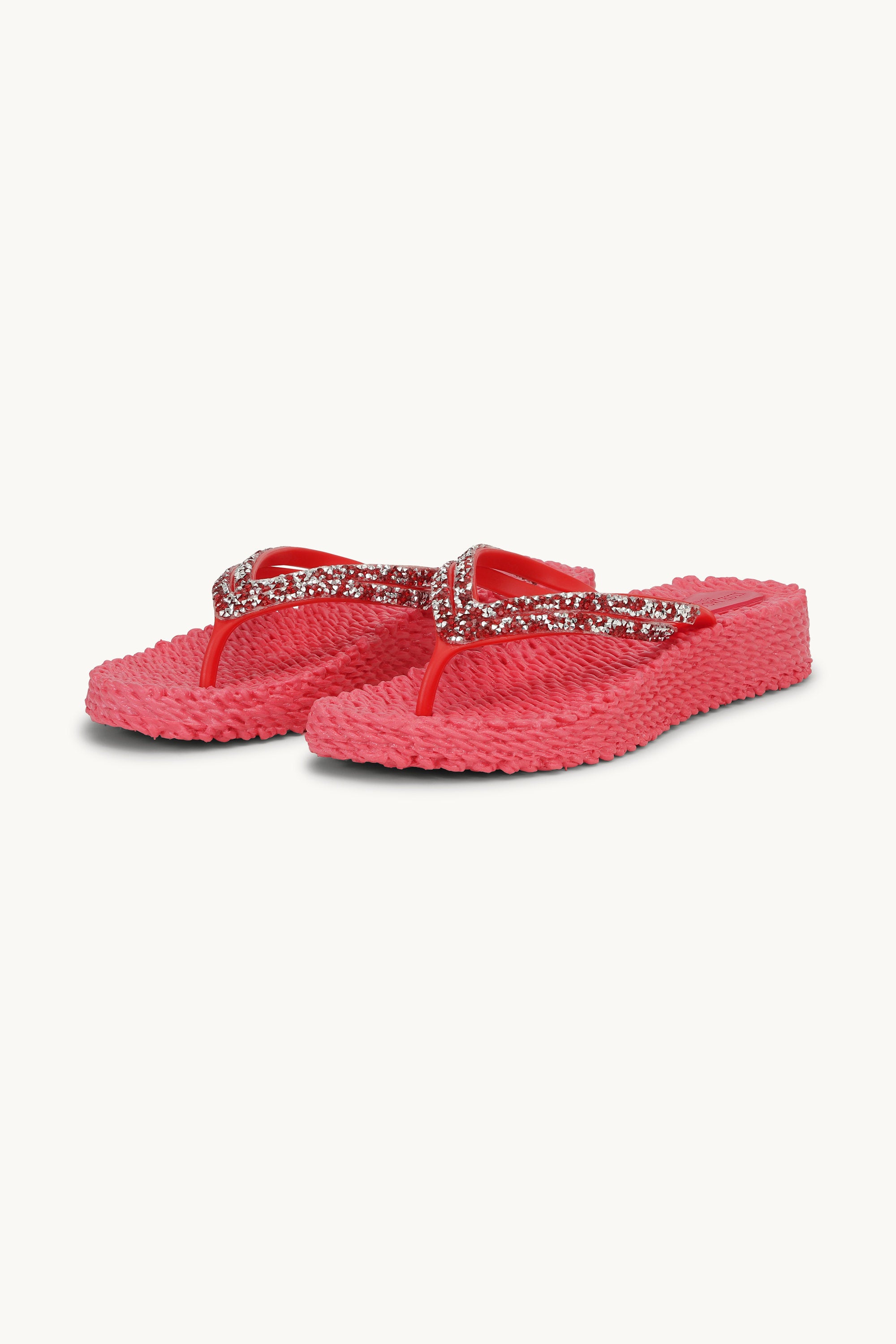 Tongs à Plateforme Pierres Scintillantes - Raspberry