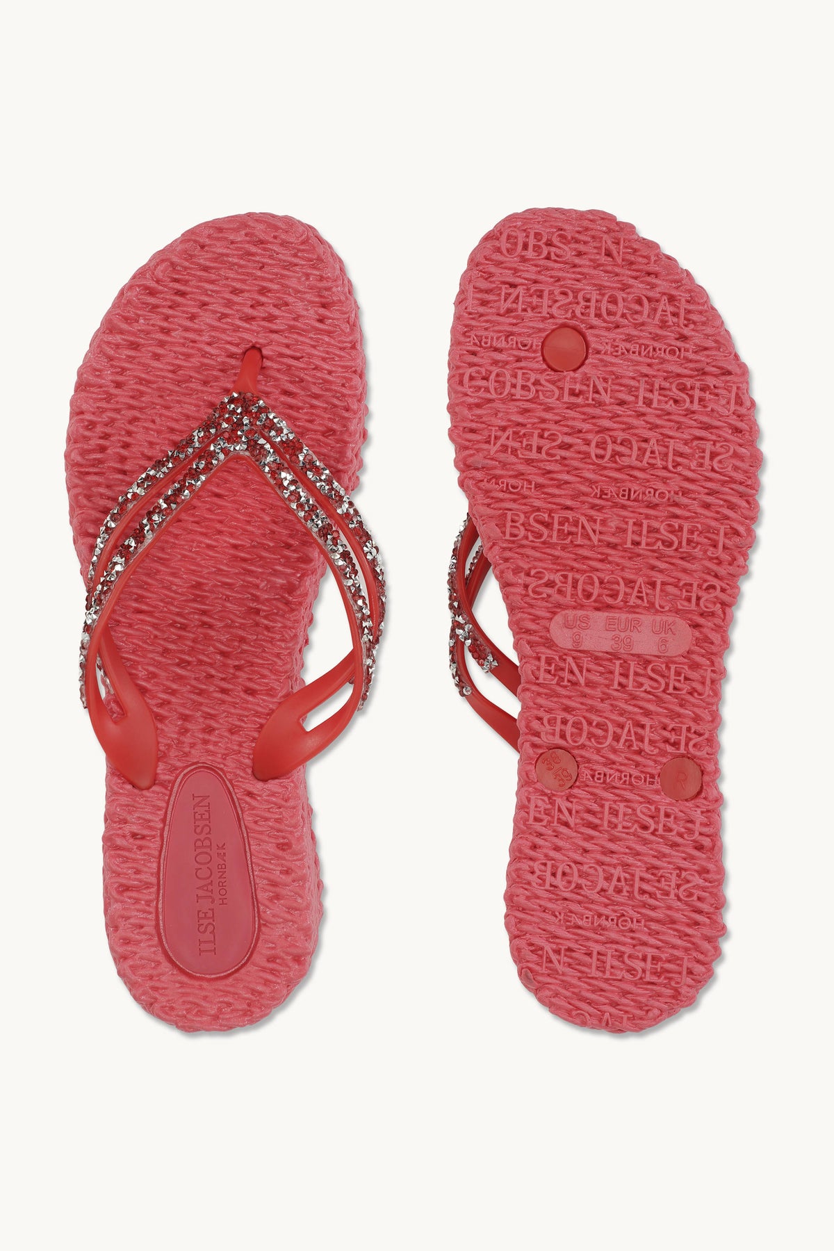 Tongs à Plateforme Pierres Scintillantes - Raspberry