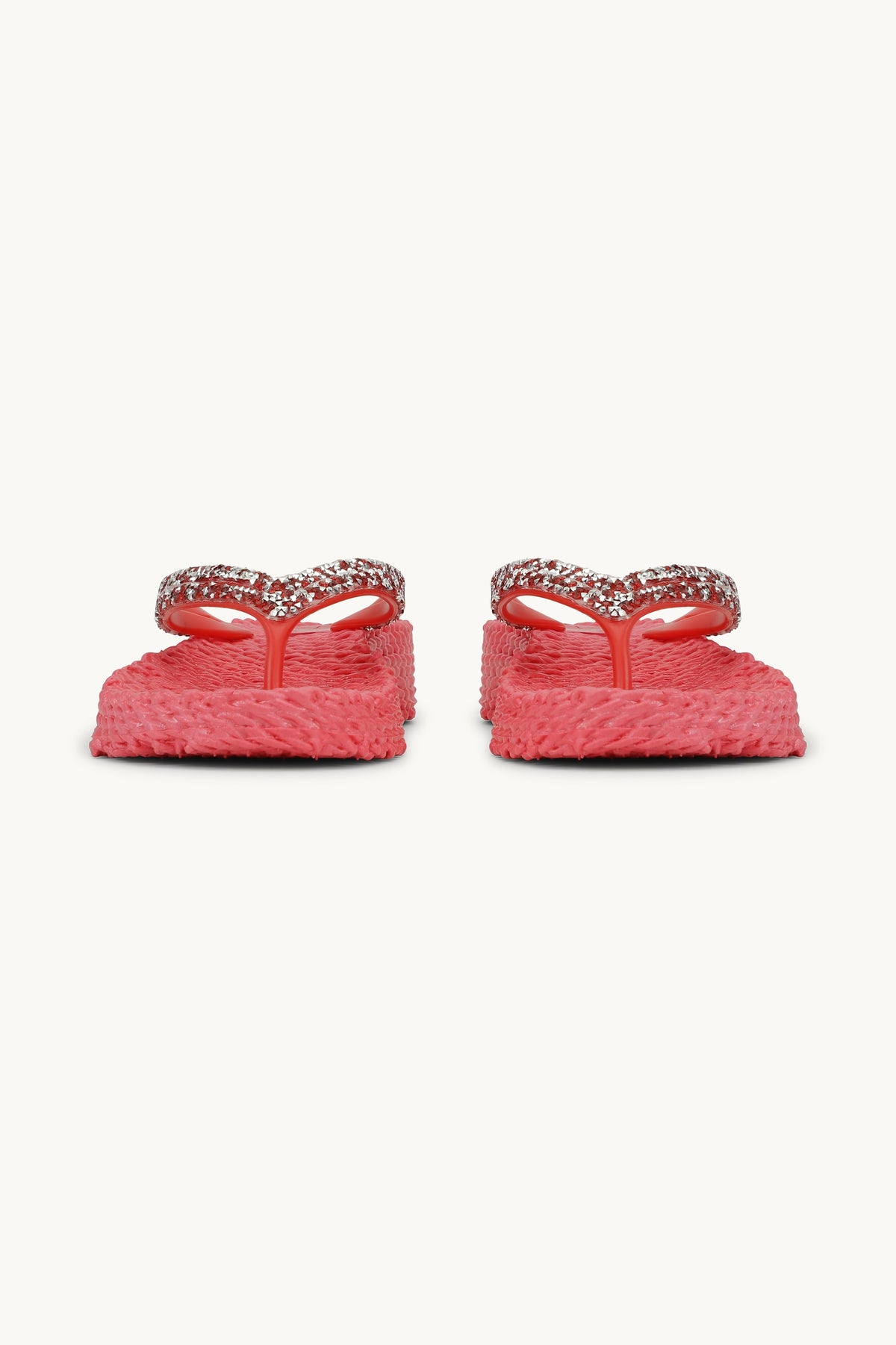 Tongs à Plateforme Pierres Scintillantes - Raspberry