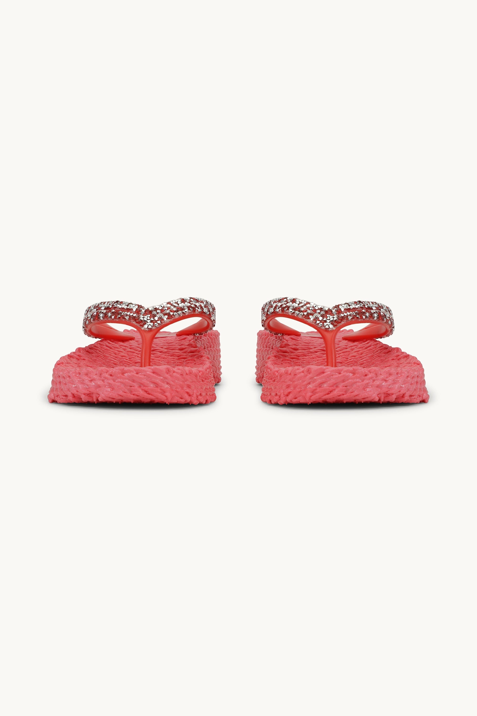 Tongs à Plateforme Pierres Scintillantes - Raspberry