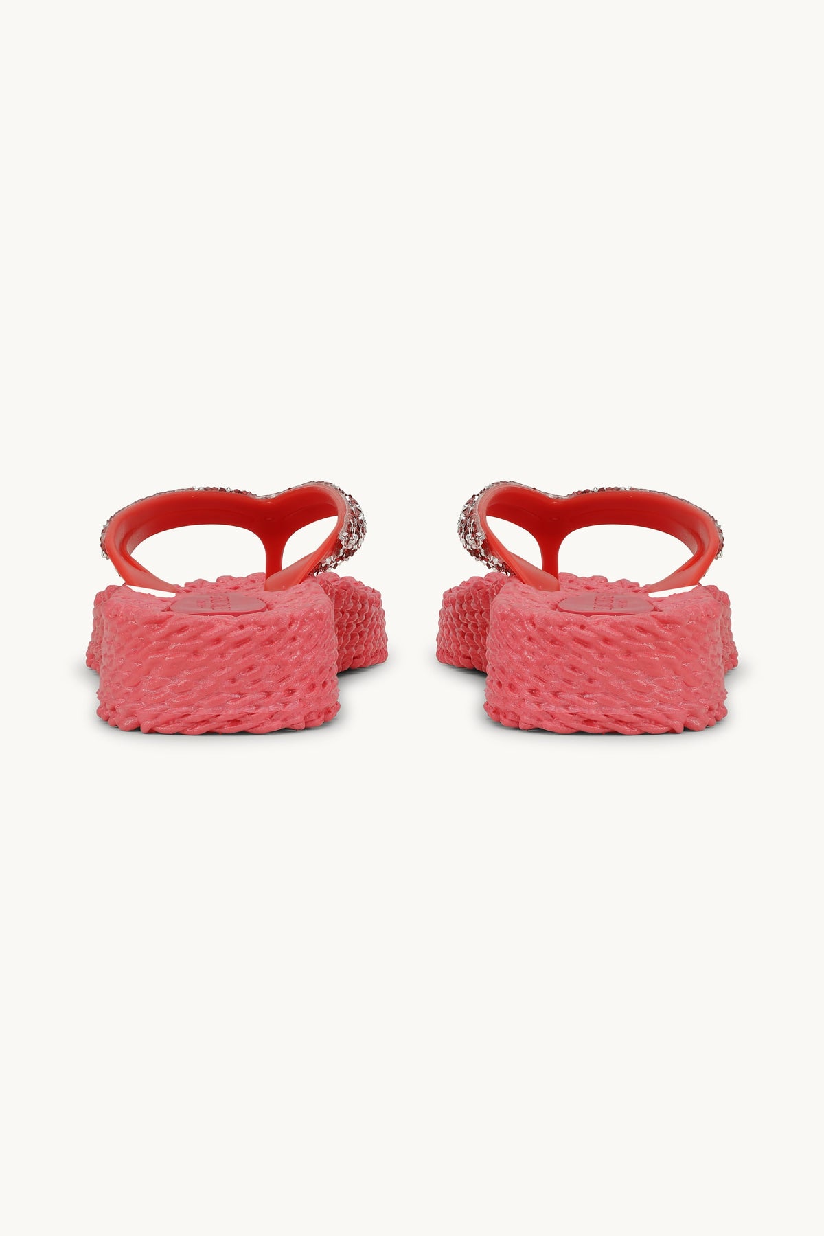Tongs à Plateforme Pierres Scintillantes - Raspberry