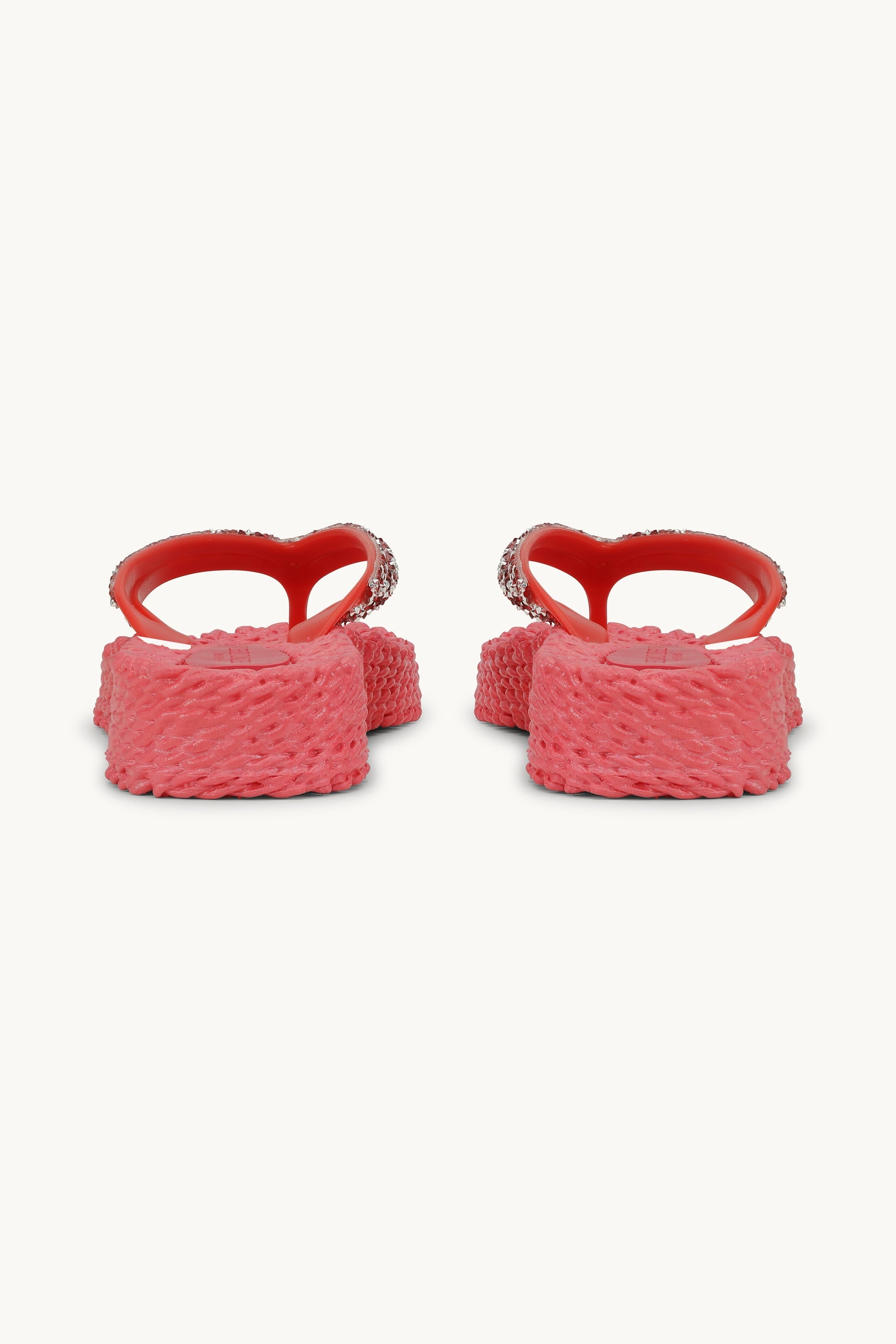 Tongs à Plateforme Pierres Scintillantes - Raspberry