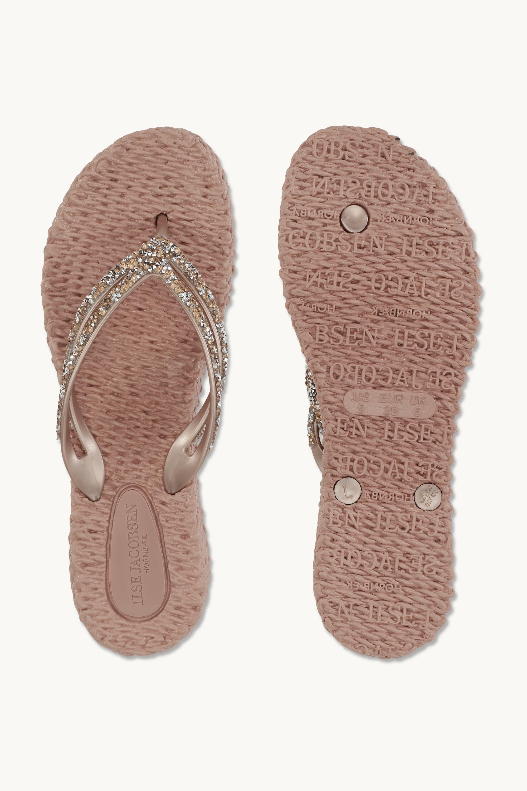 Platform Flip-flops Glitter Stones - Misty Rose