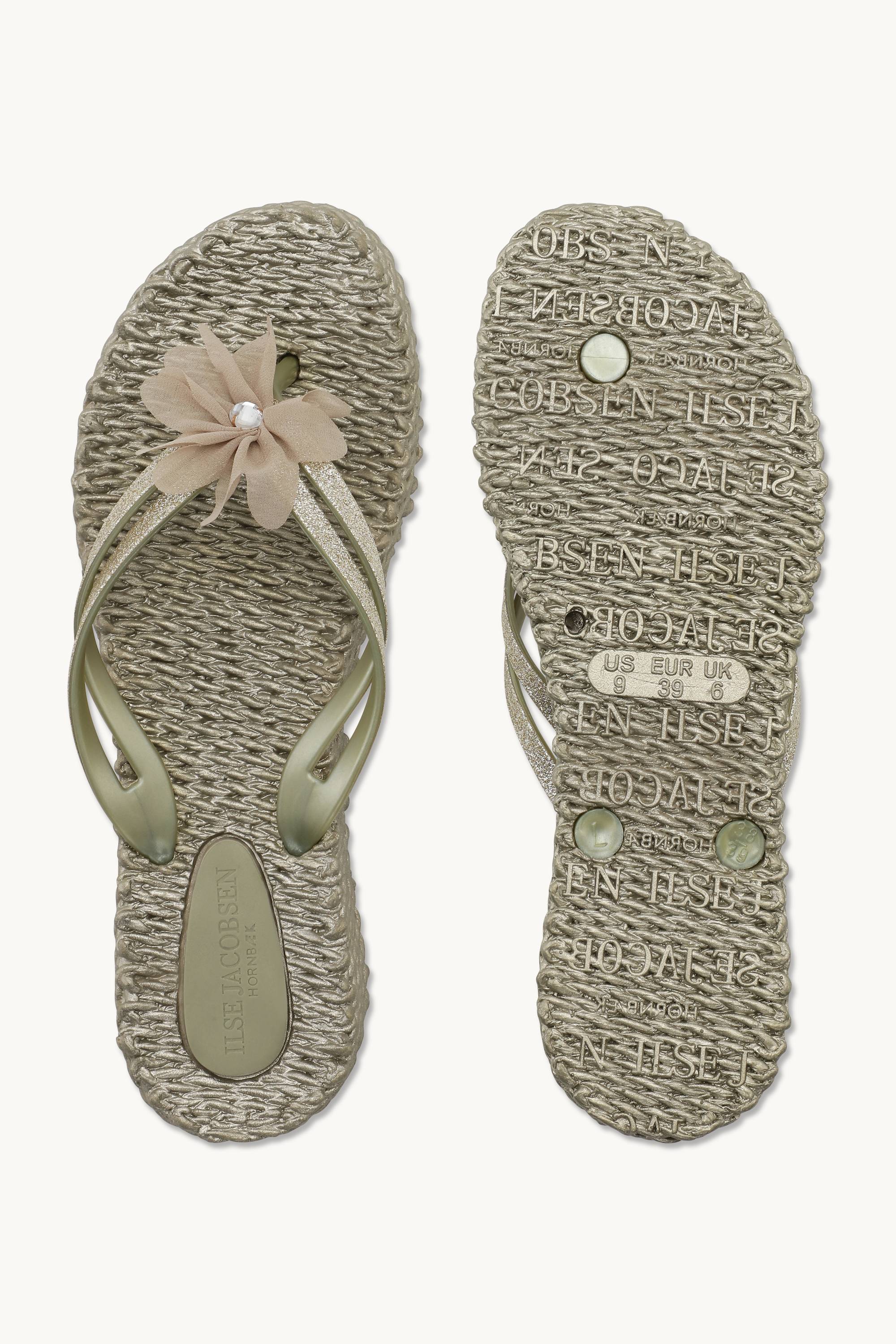 Flip Flops with Flower - Platin
