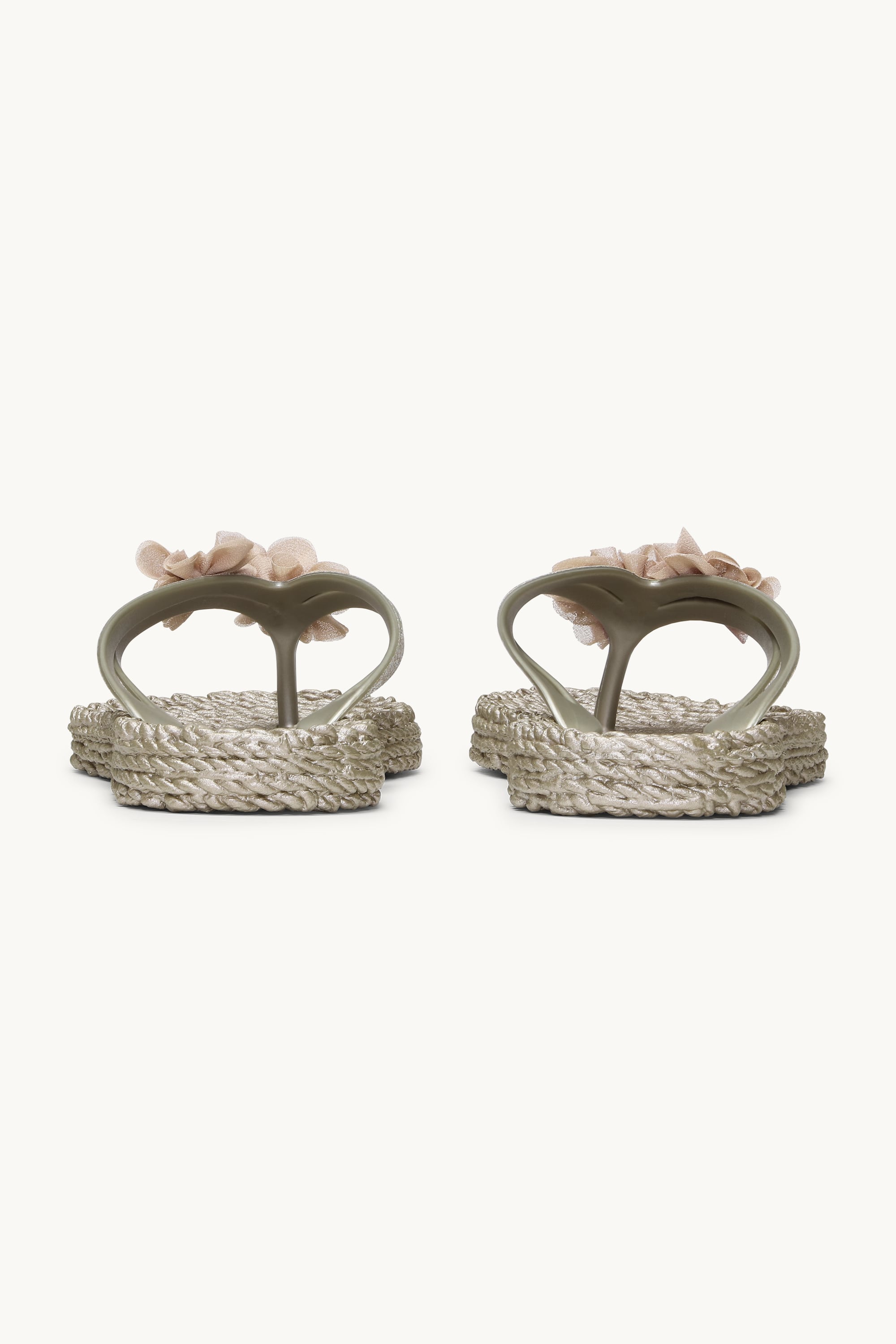 Flip Flops with Flowers - Platin