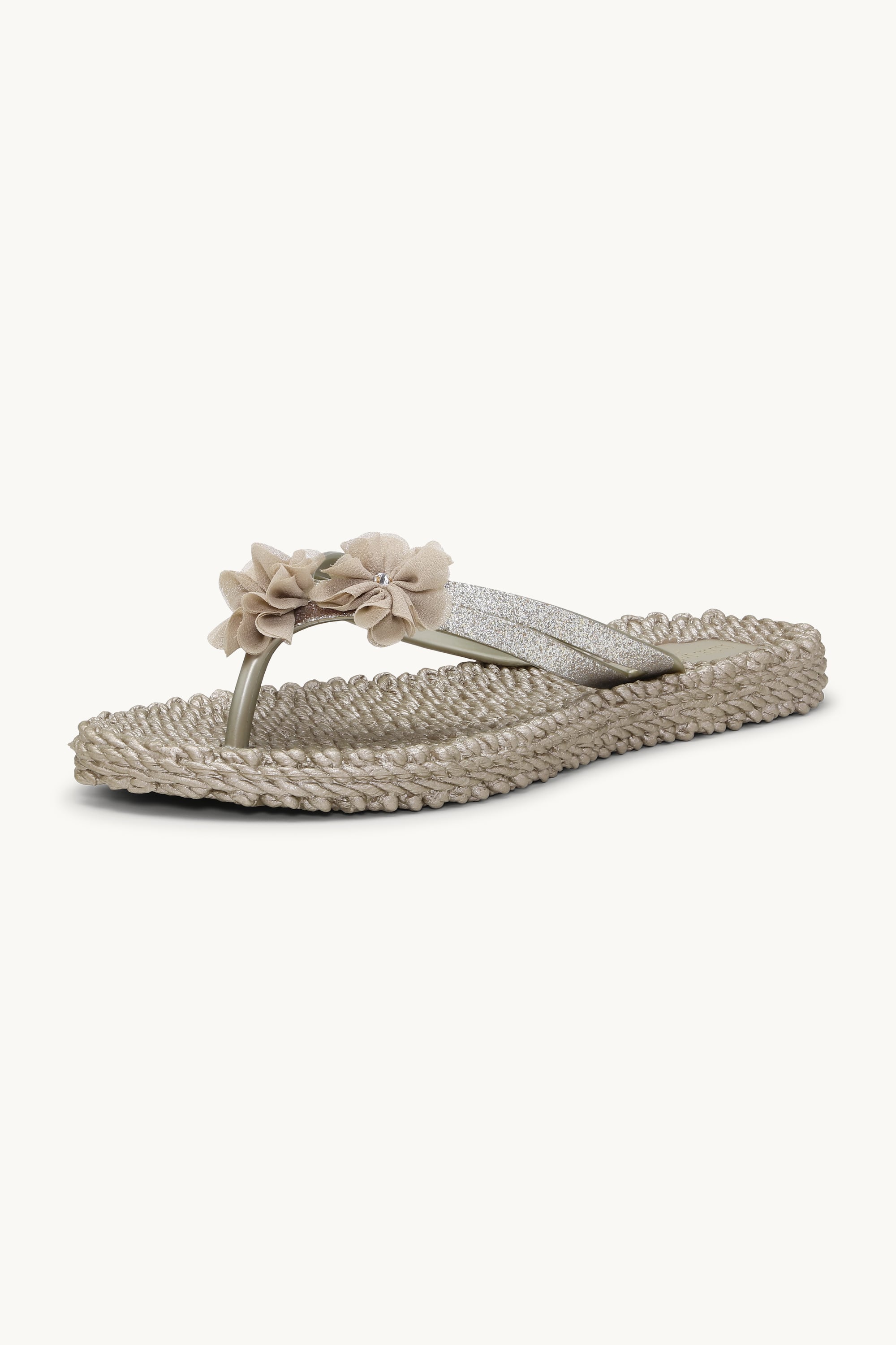 Flip Flops with Flowers - Platin