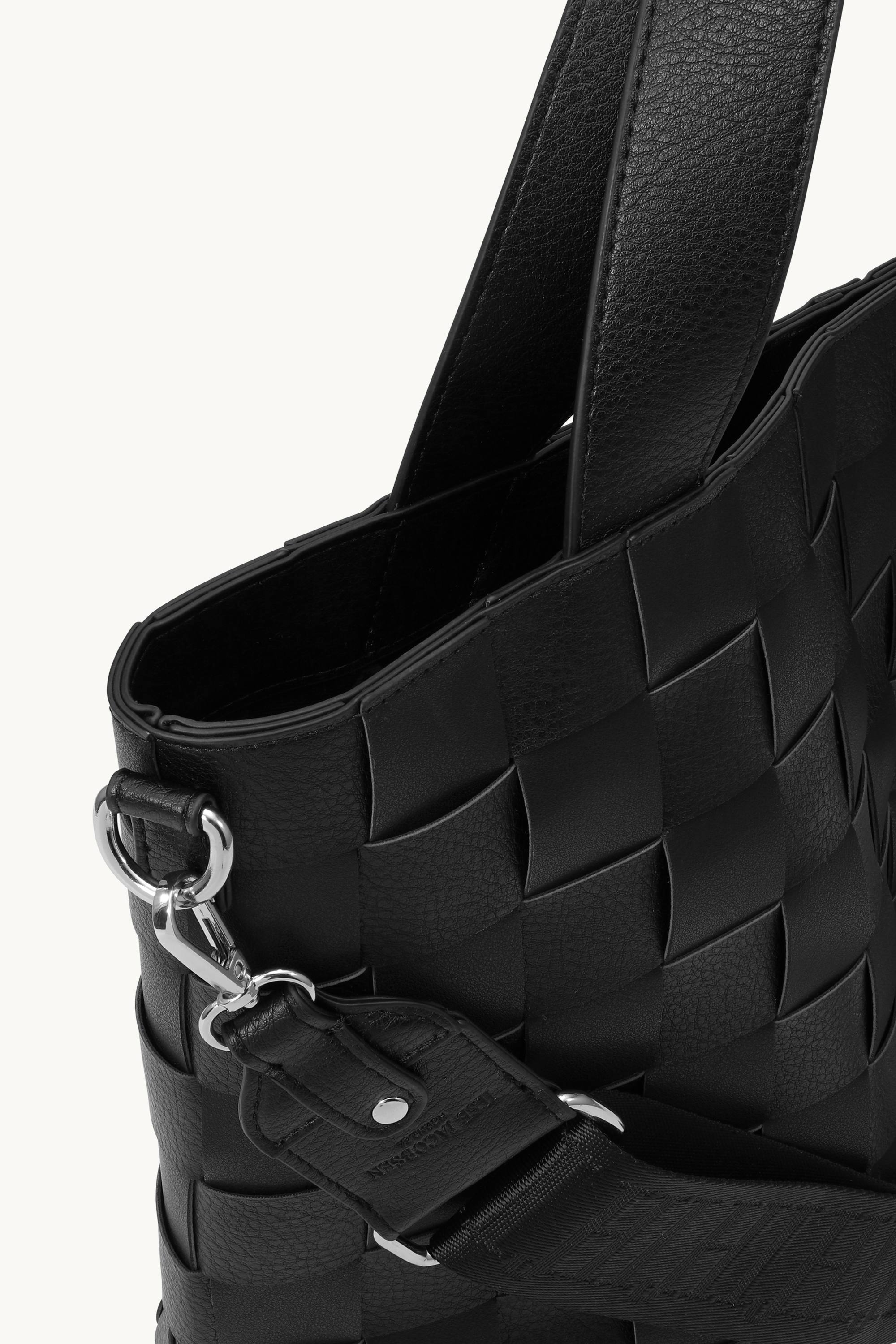 Braided Cross-Body Shopper - Black