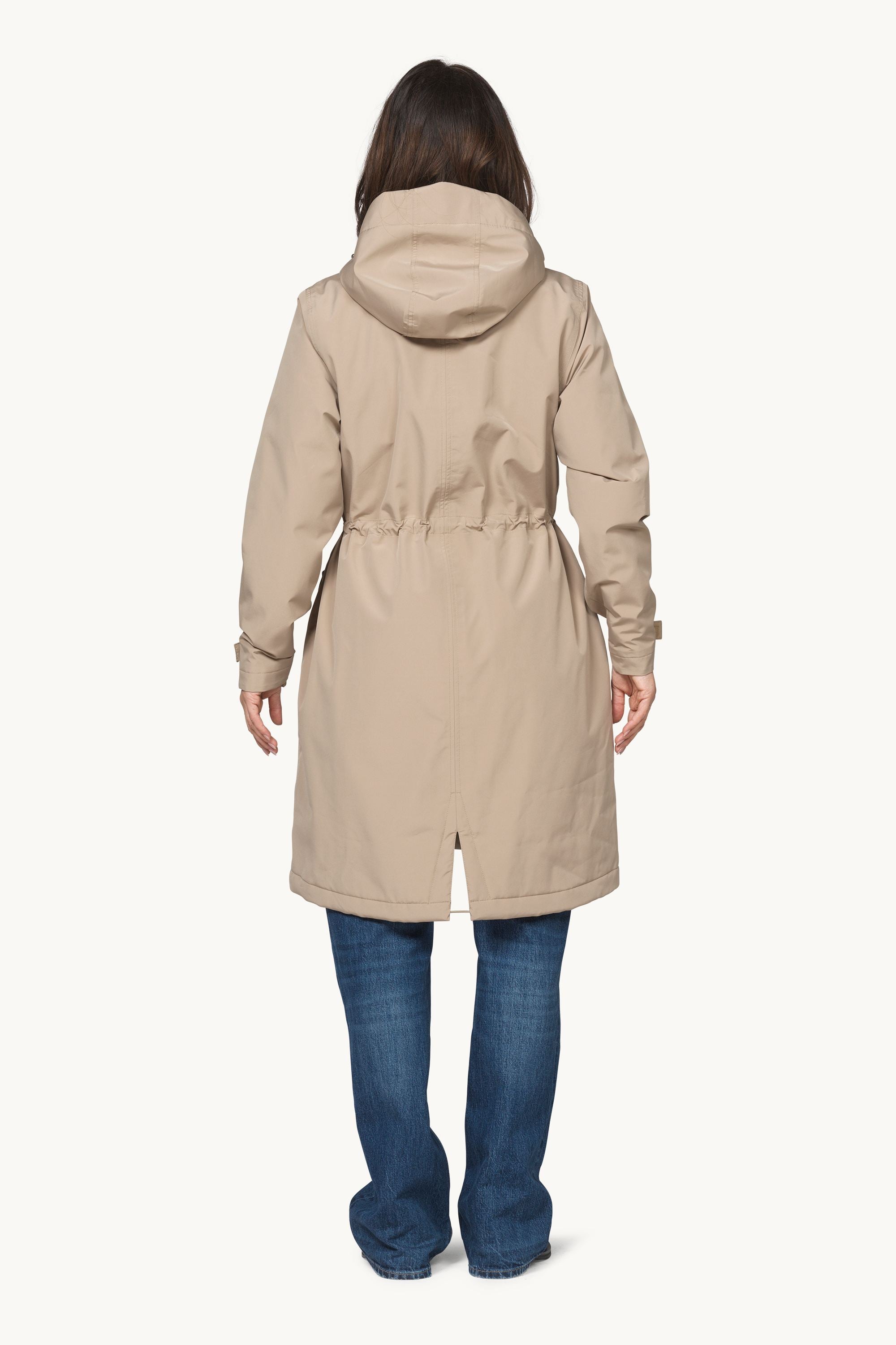 Padded Raincoat - Greige
