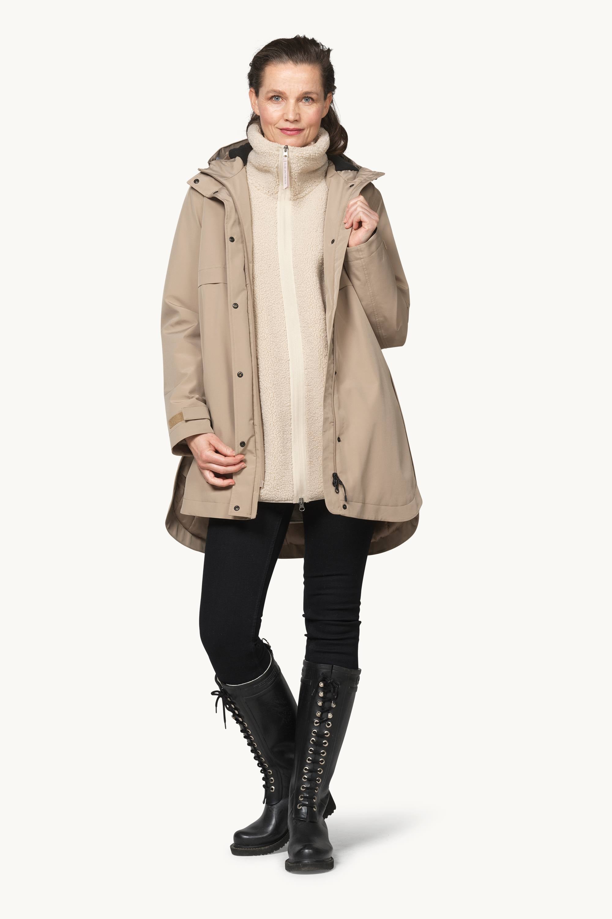 Padded Raincoat - Greige
