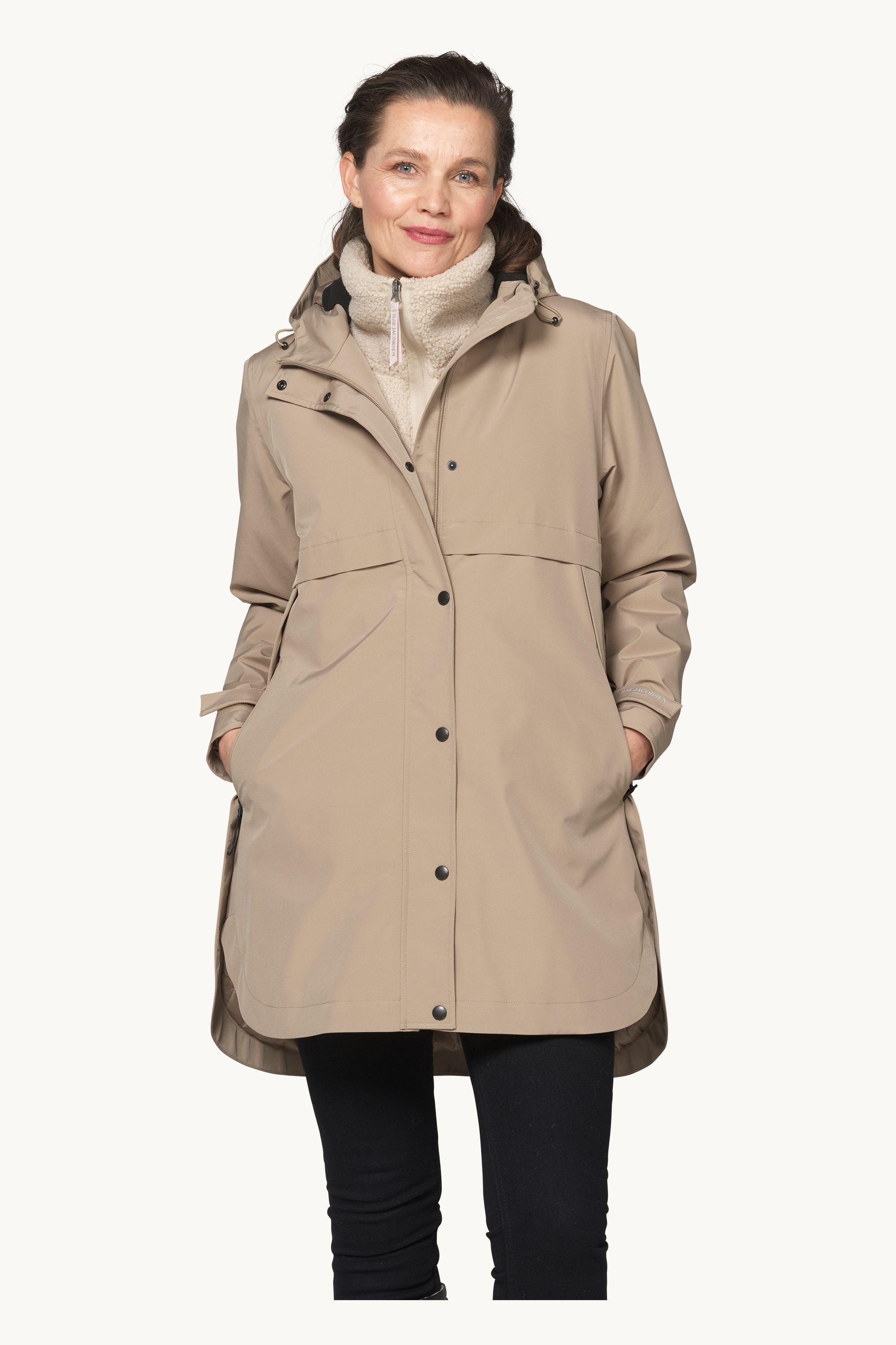 Padded Raincoat - Greige