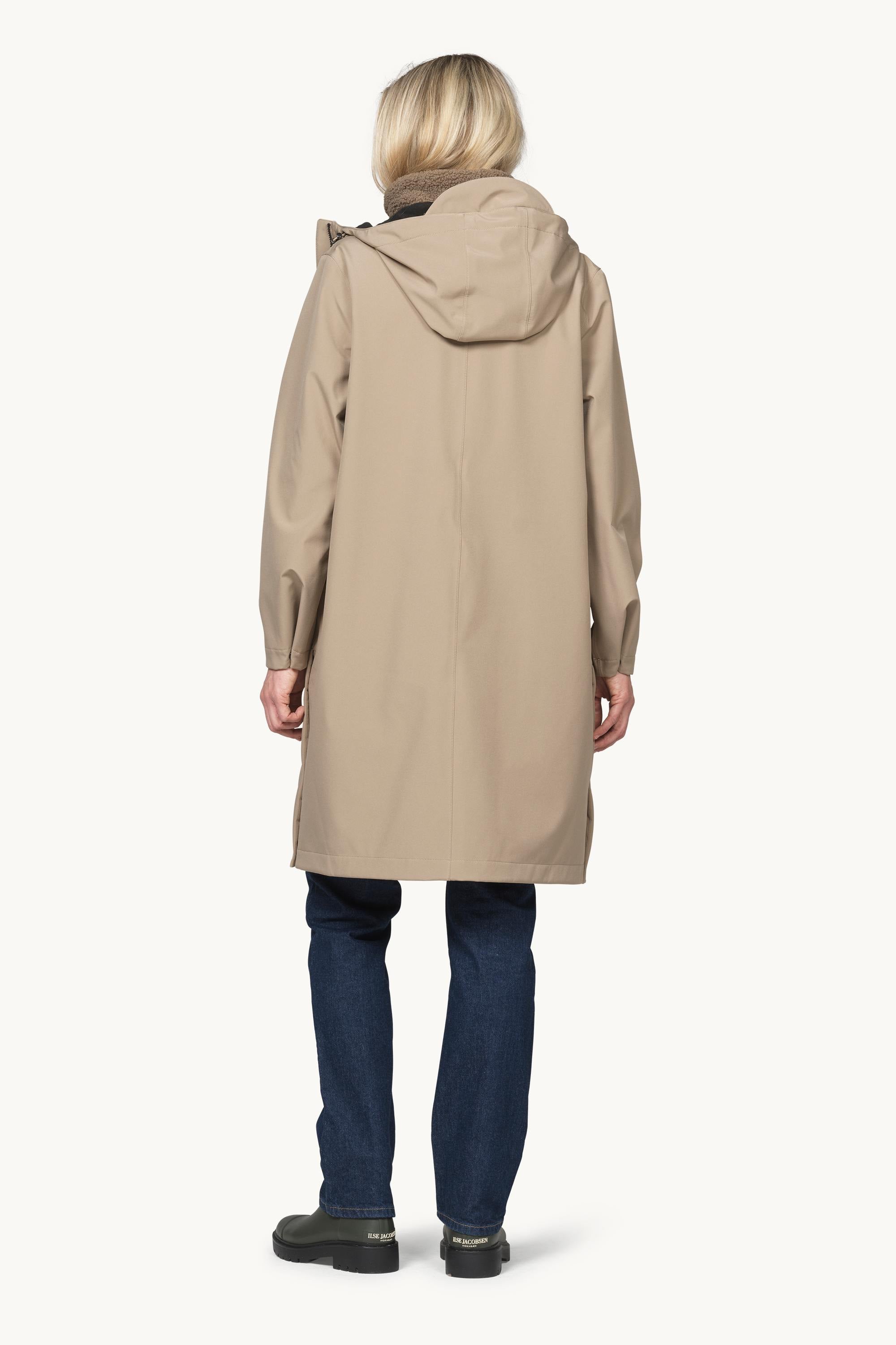 Long Softshell Raincoat - Greige