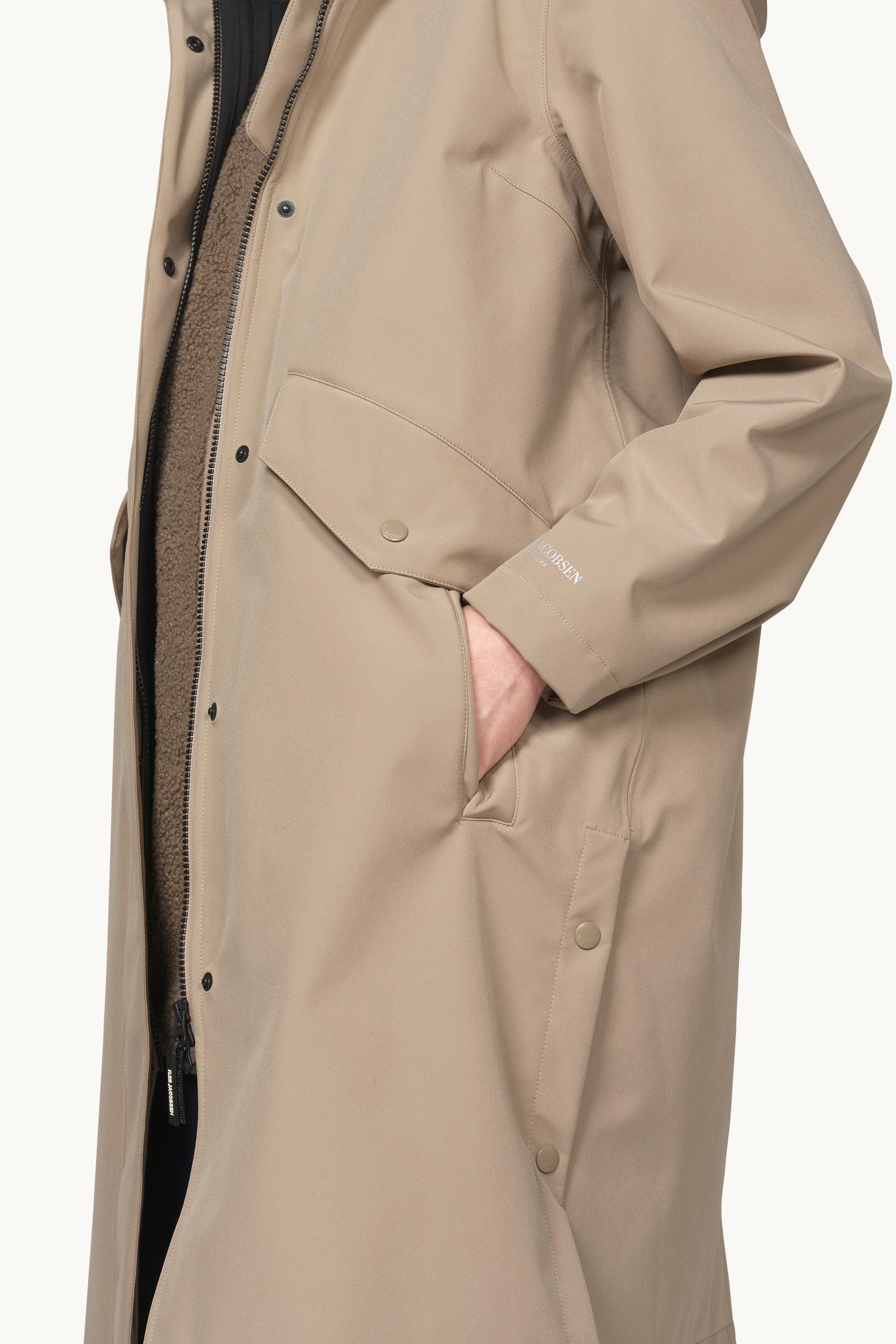 Long Softshell Raincoat - Greige
