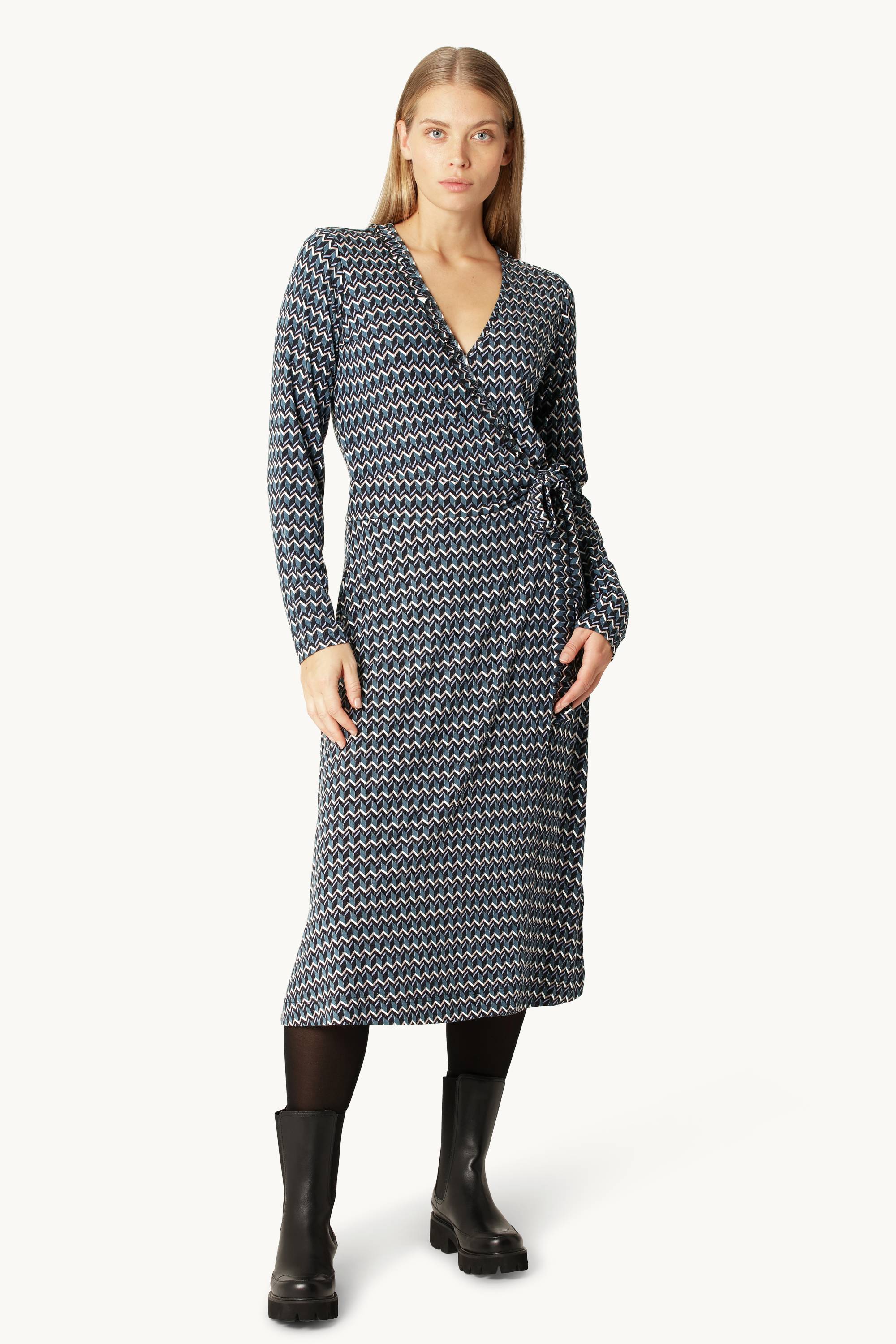 Robe portefeuille Elisa Harlekin - Indigo foncé