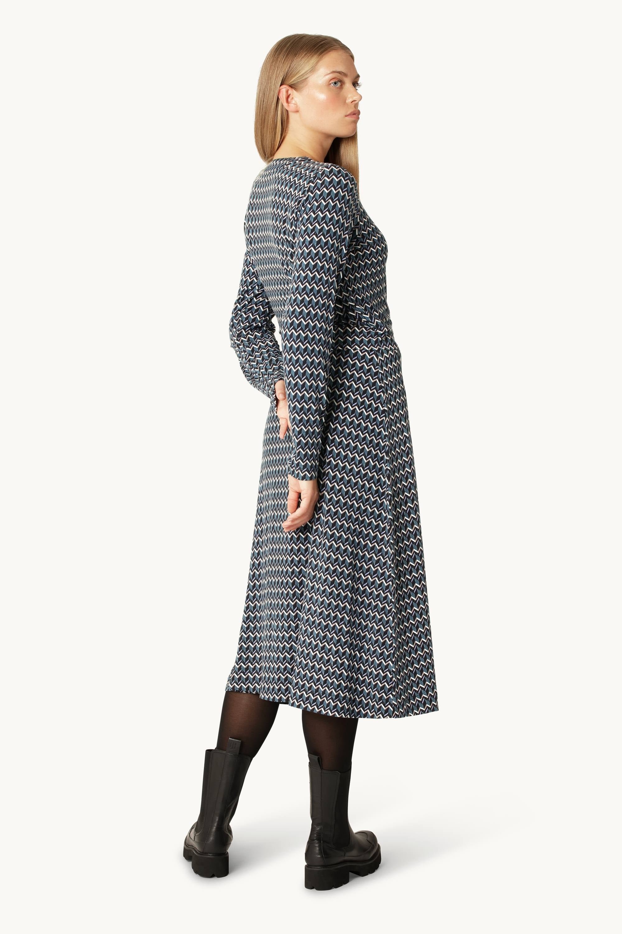Robe portefeuille Elisa Harlekin - Indigo foncé