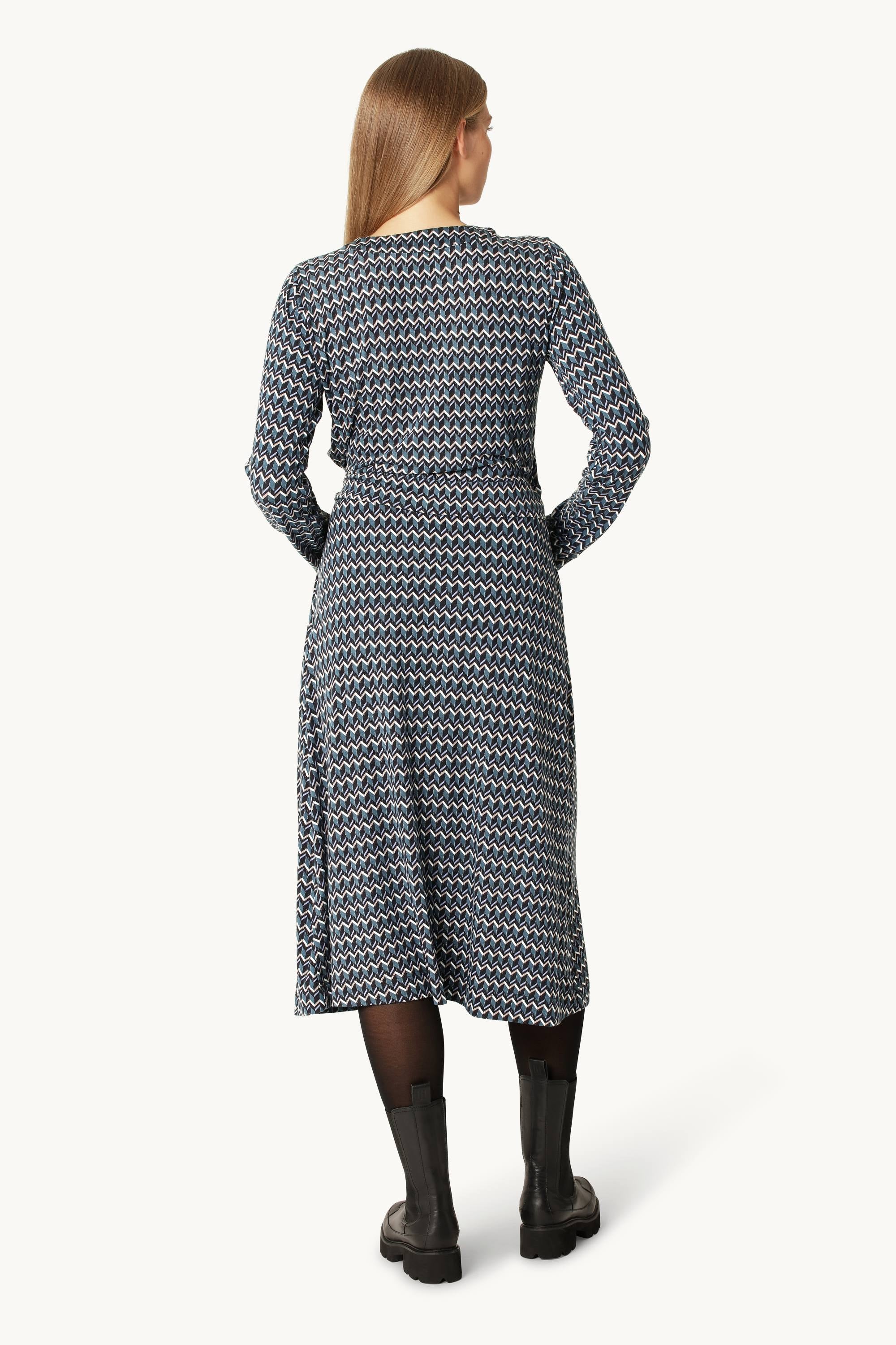 Robe portefeuille Elisa Harlekin - Indigo foncé