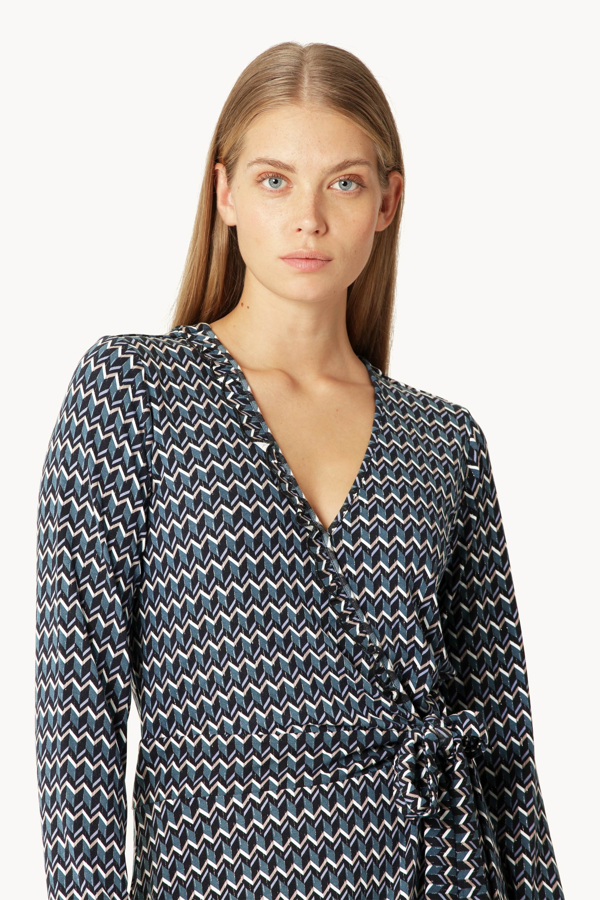 Robe portefeuille Elisa Harlekin - Indigo foncé