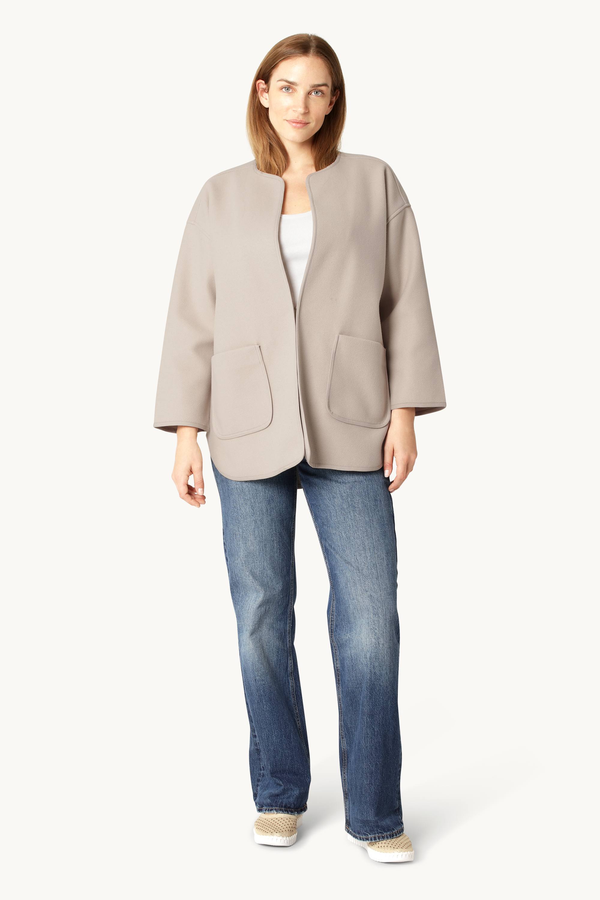 Veste Décontractée En Feutre - White Pepper