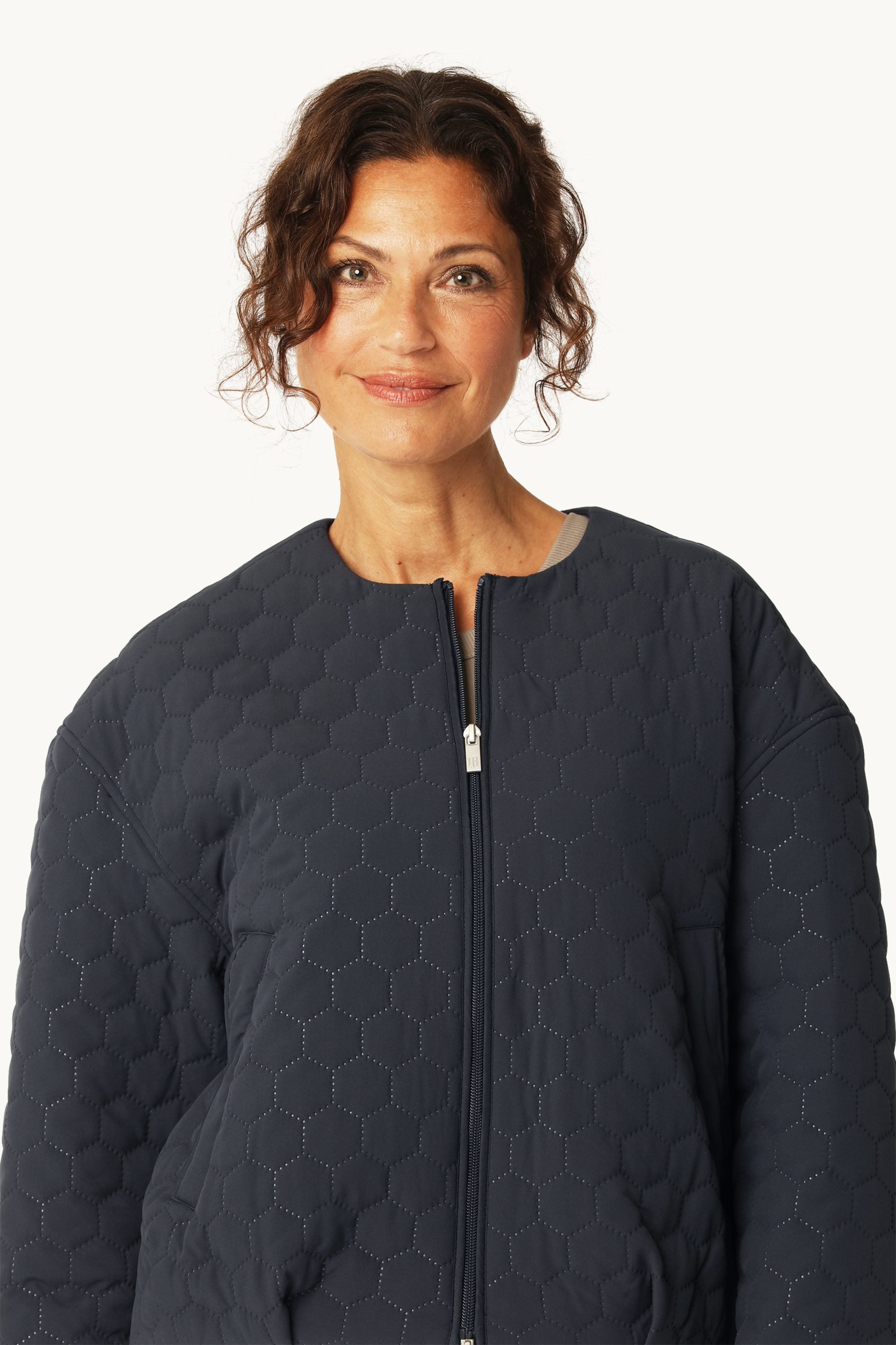 Short Quilted Jacket - Dark Indigo