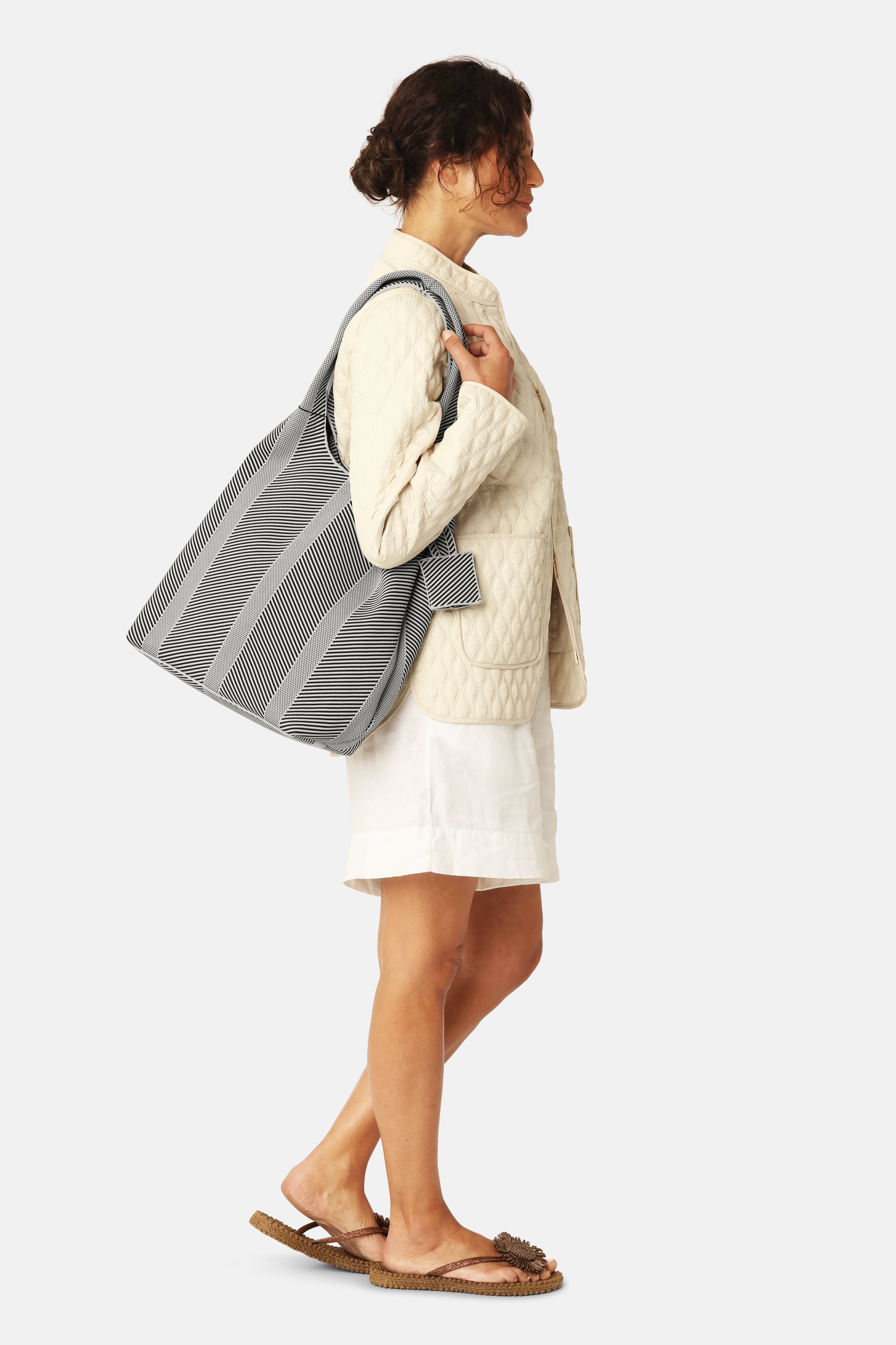 Knitted Bag - Milk Creme Black