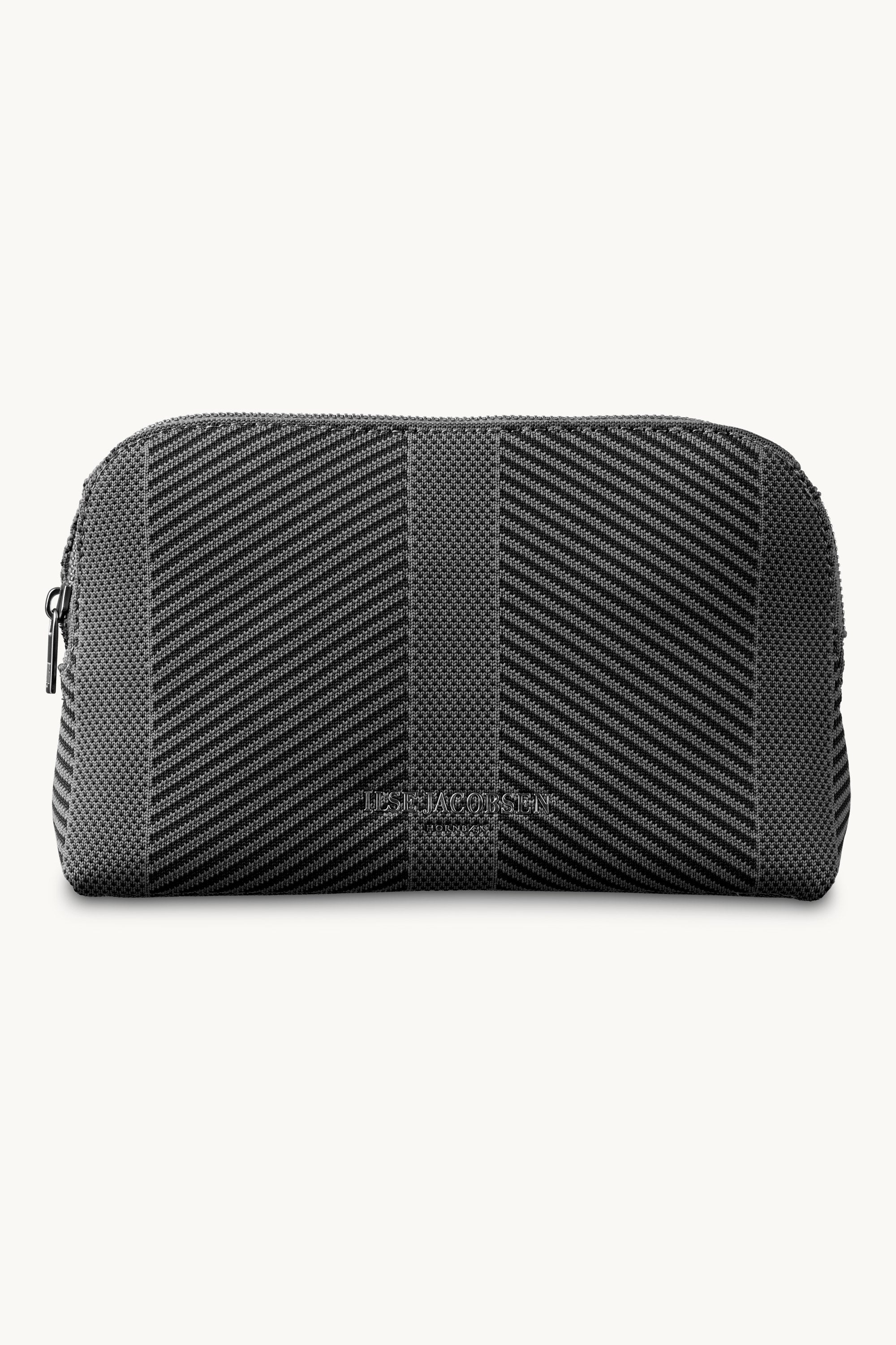 Knitted Makeup Bag - Black Gun metal