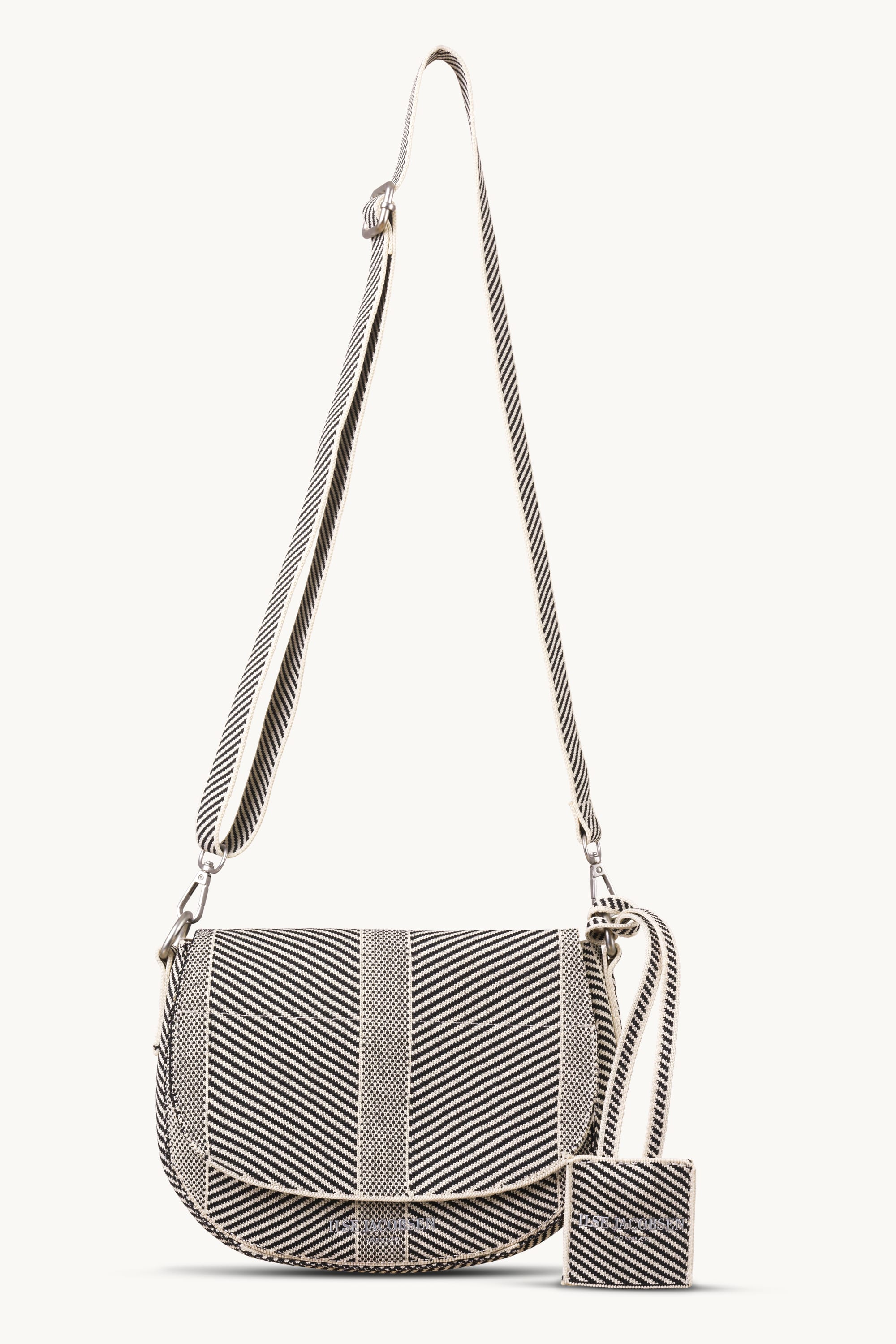 Knitted Crossbody Bag - Milk Creme Black