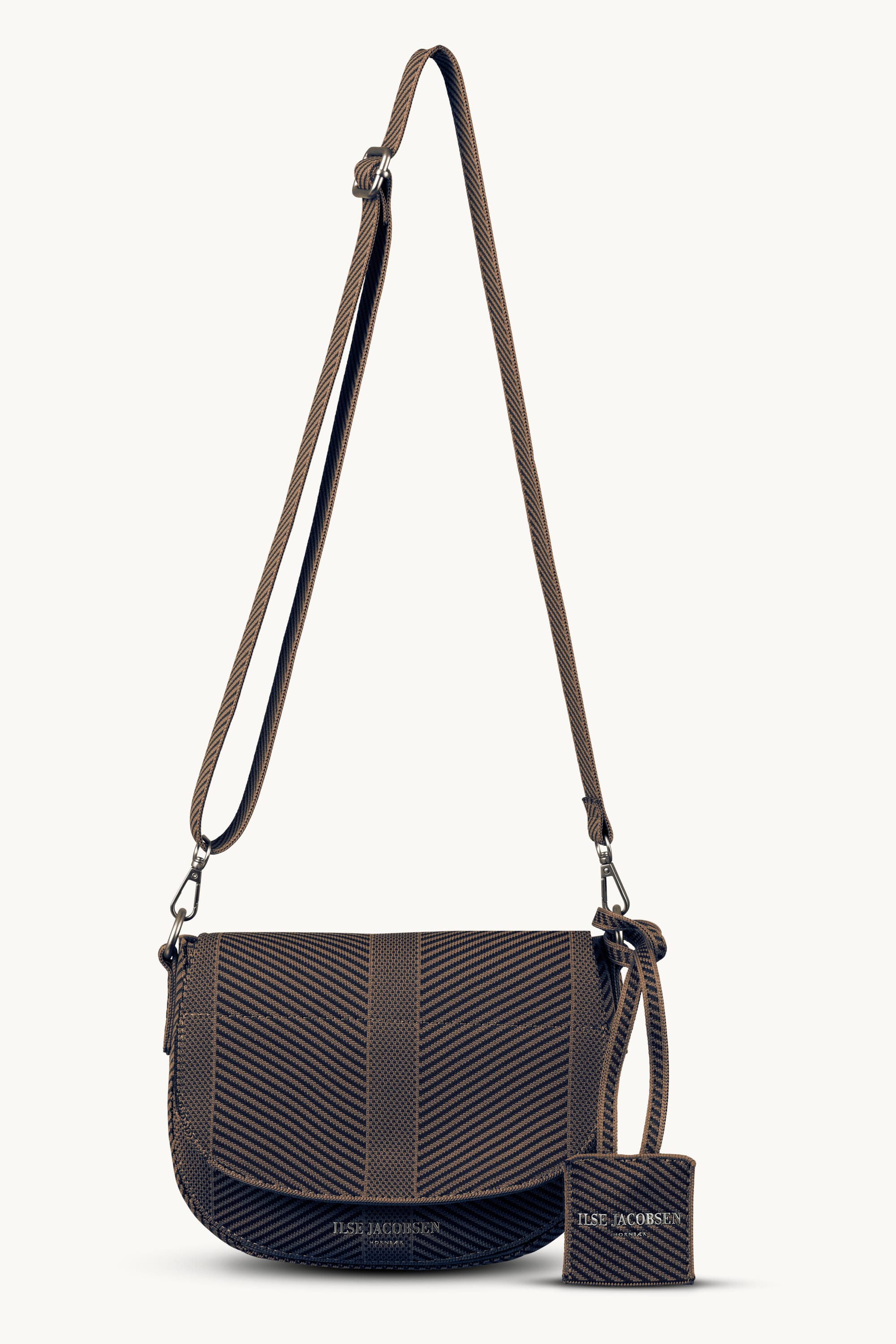 Knitted Crossbody Bag - Dark Indigo Buckthorn Brown