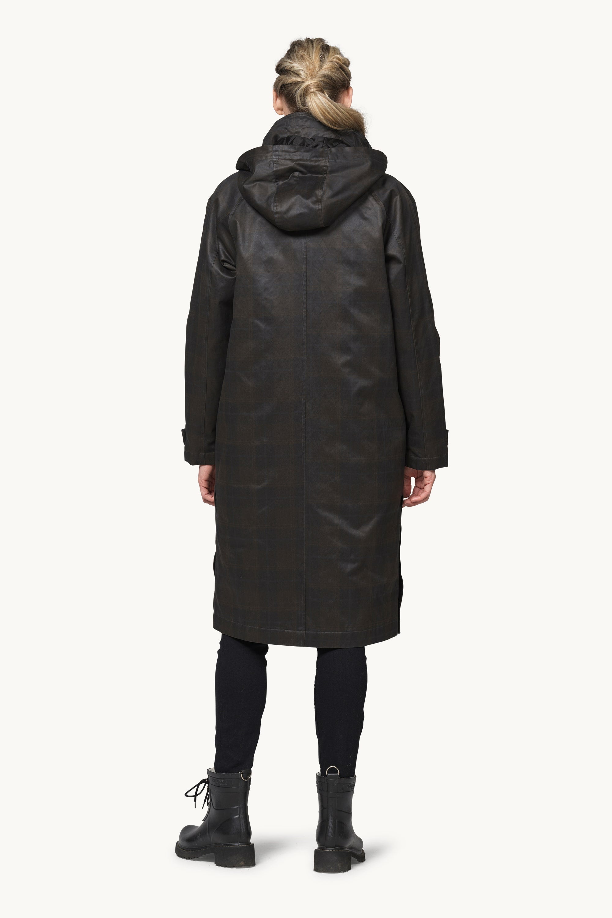 Padded Coat - Dark Brown Check