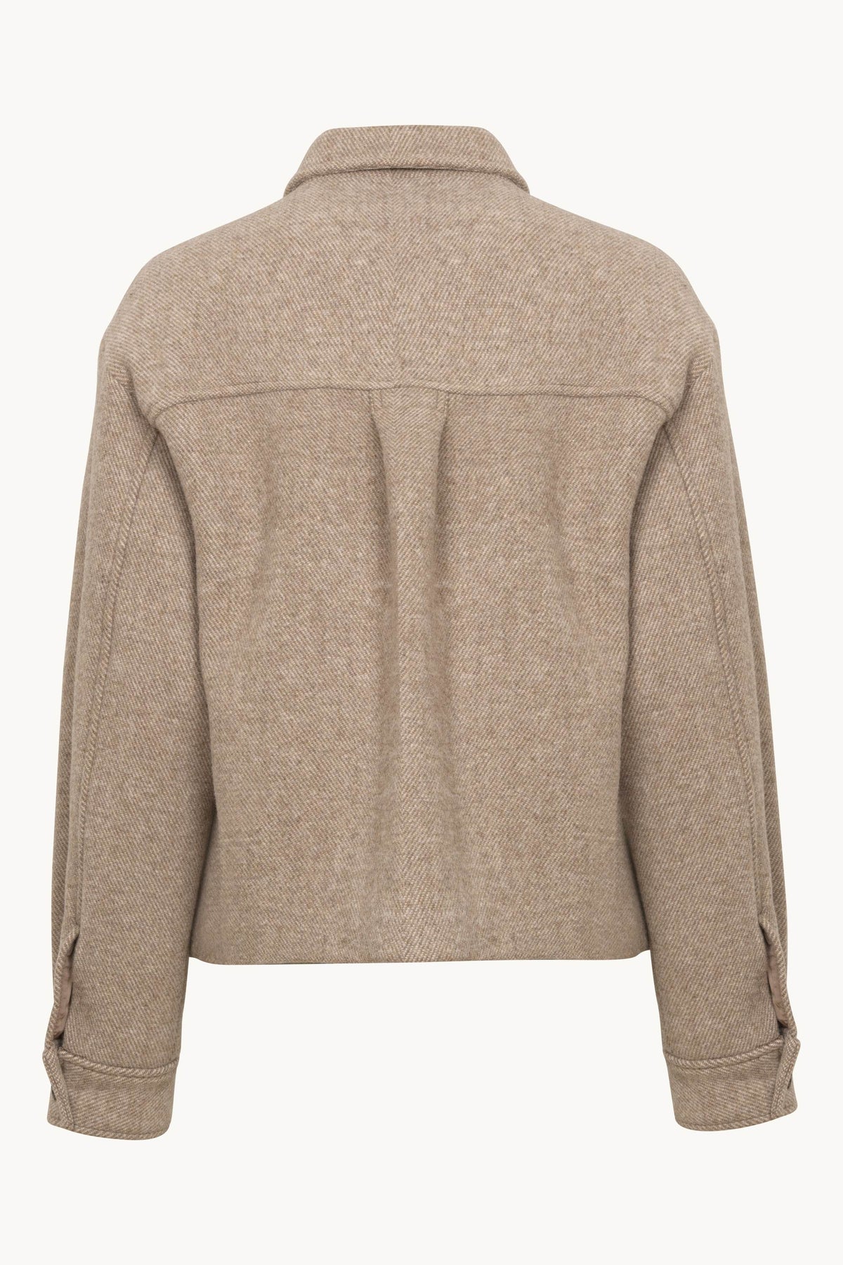 Short buttoned Jacket with Patched Pockets - Greige