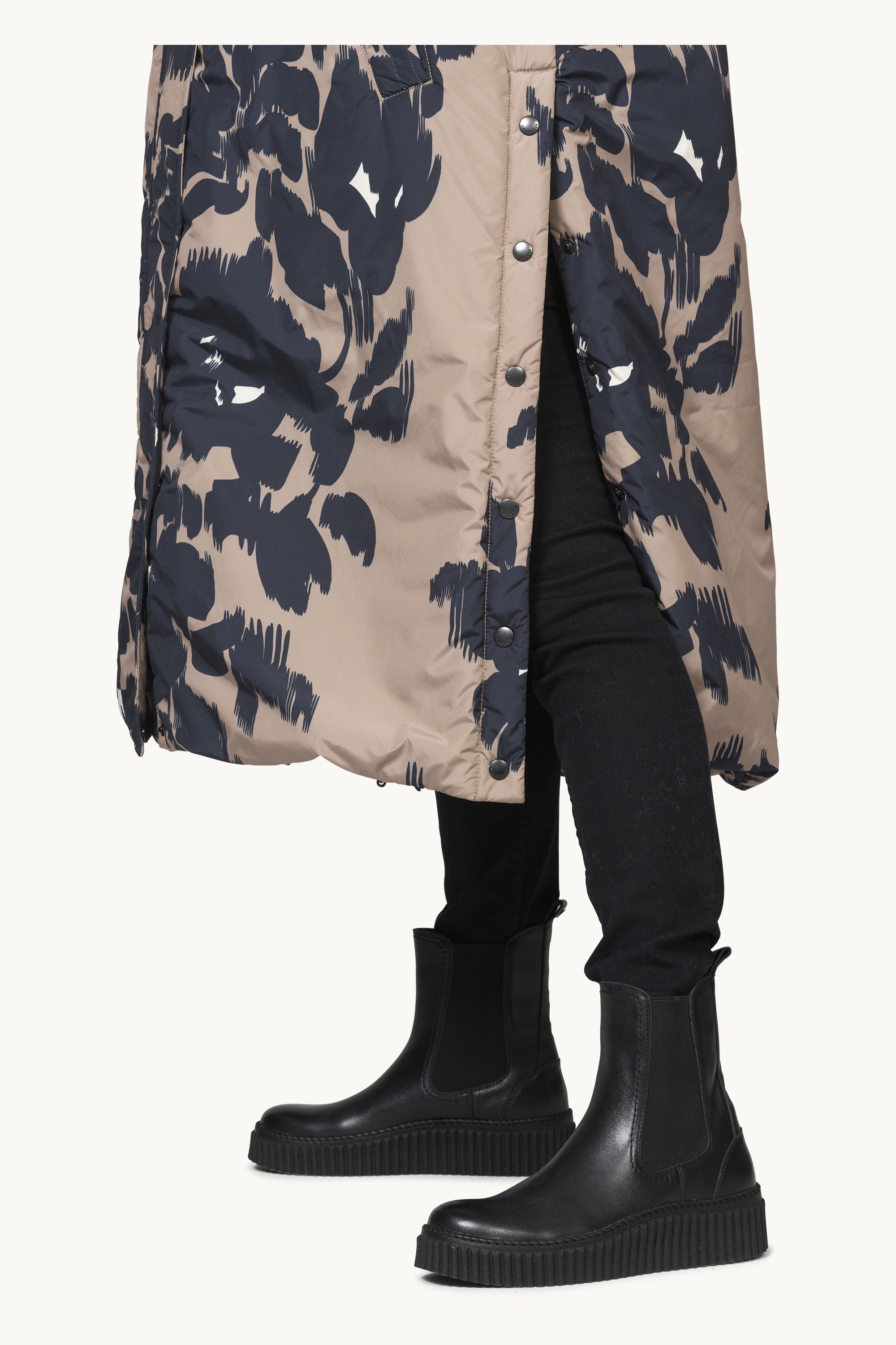 Long Padded Coat - Floral Decors