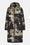 Long Quilt Jacket with Hood - Moss Print