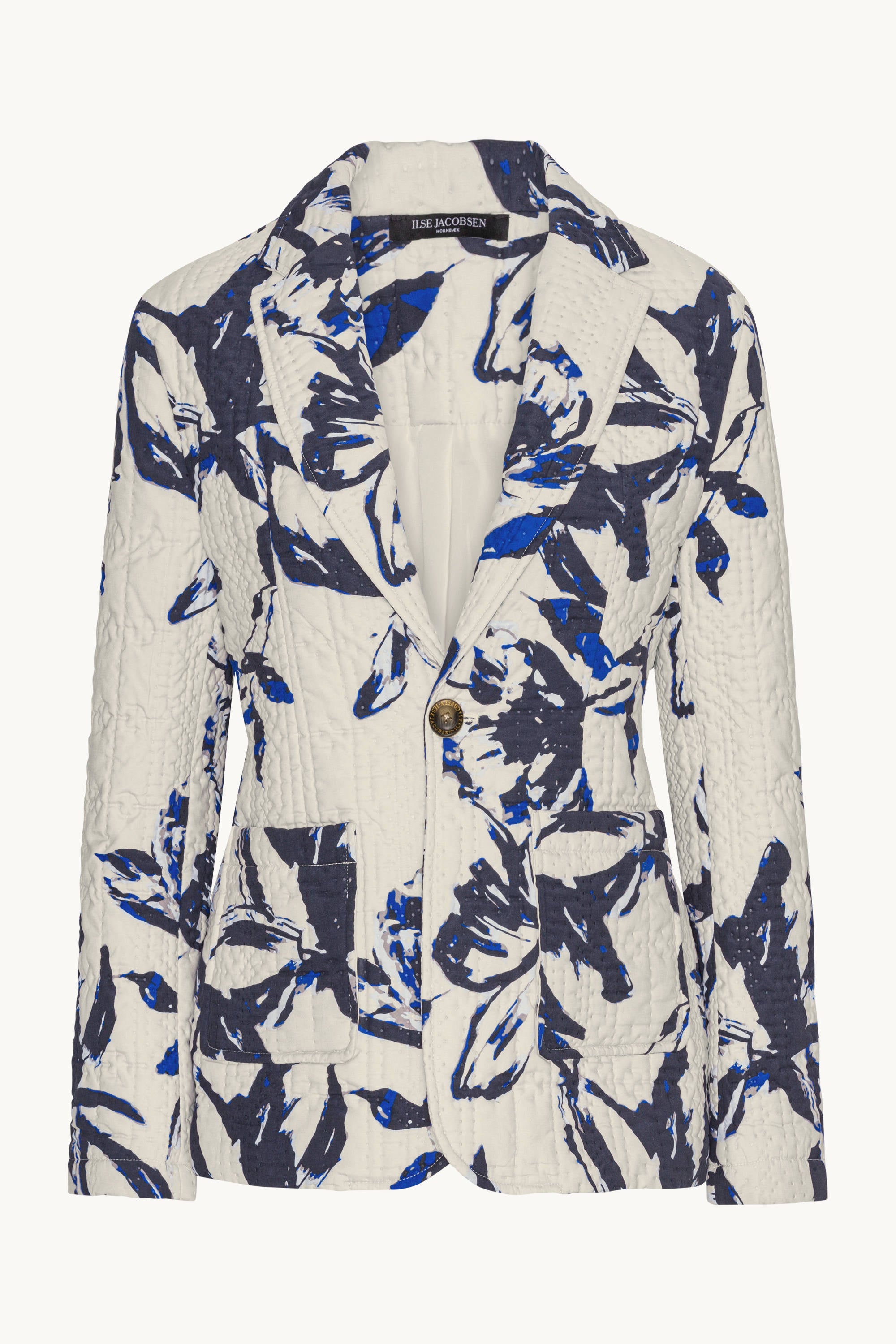 Blazer Matelassé - Beige Artsy Stroke Flower