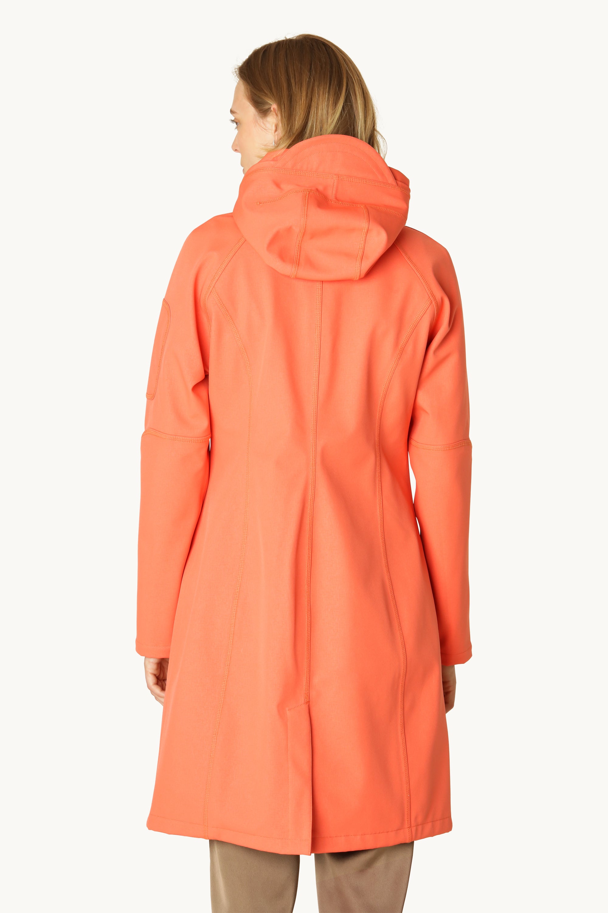 Long Softshell Raincoat - Hot Orange