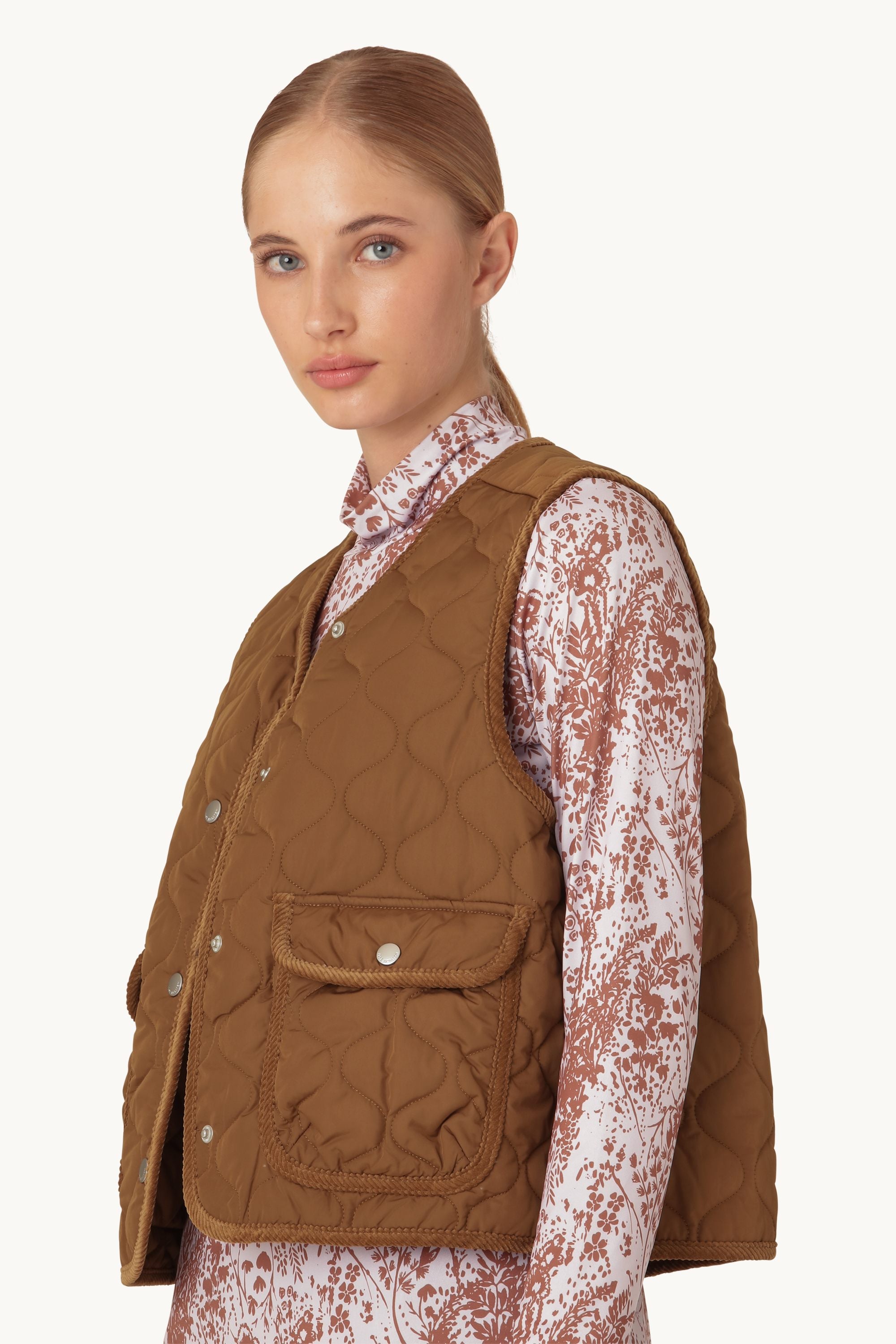 Gilet Quilt - Noyer