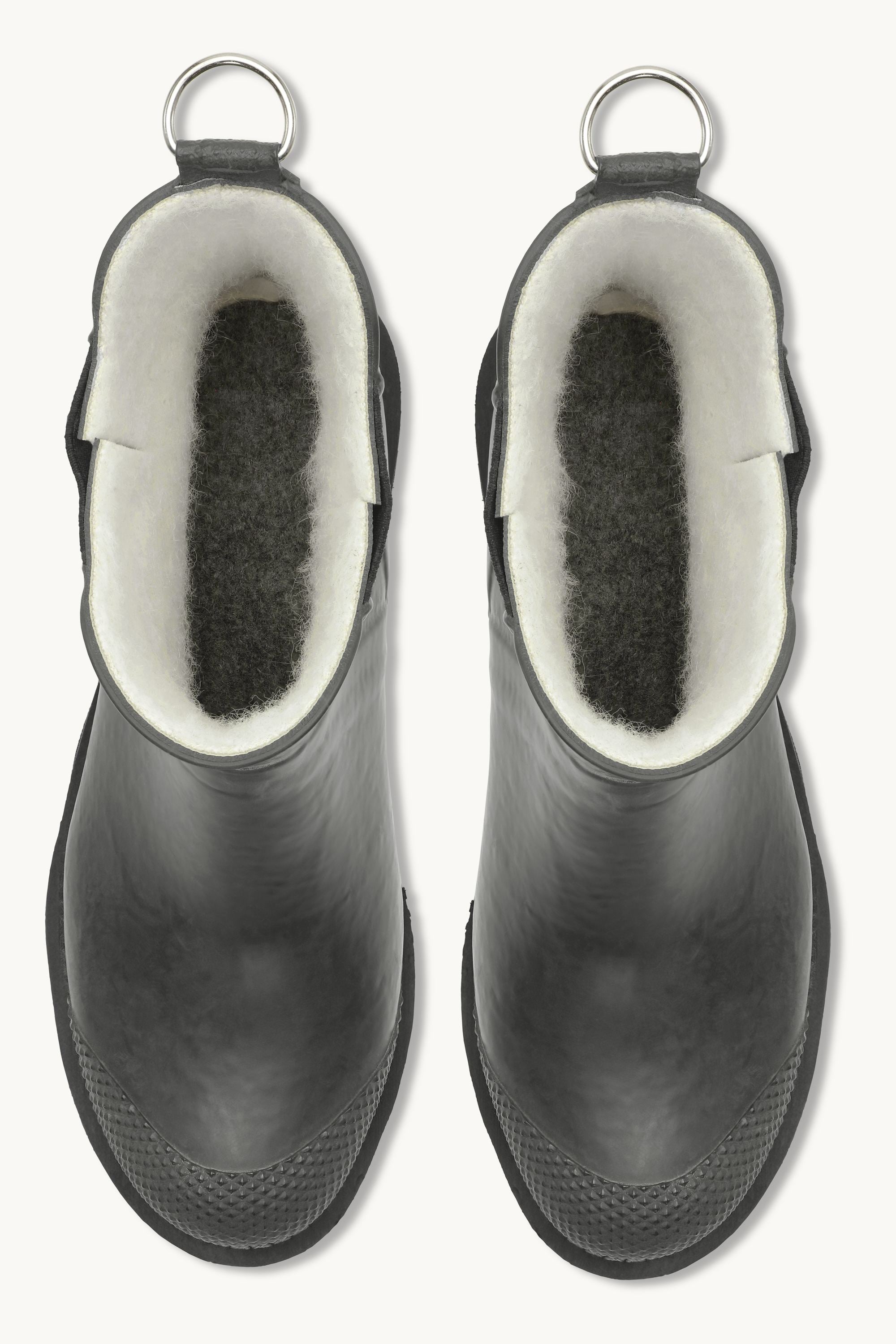 Short Rubber Boots With High Heel - Grey