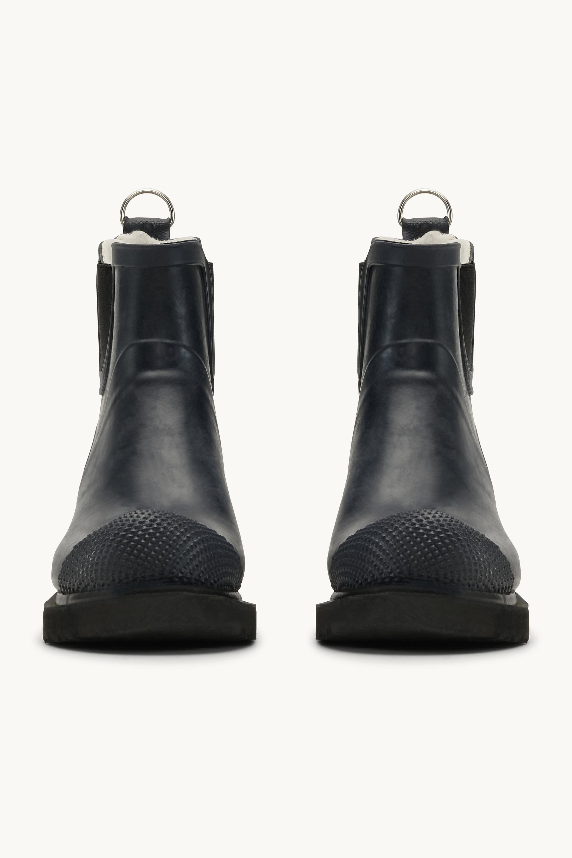Bottes Courtes En Caoutchouc À Talon Haut - Indigo Foncé