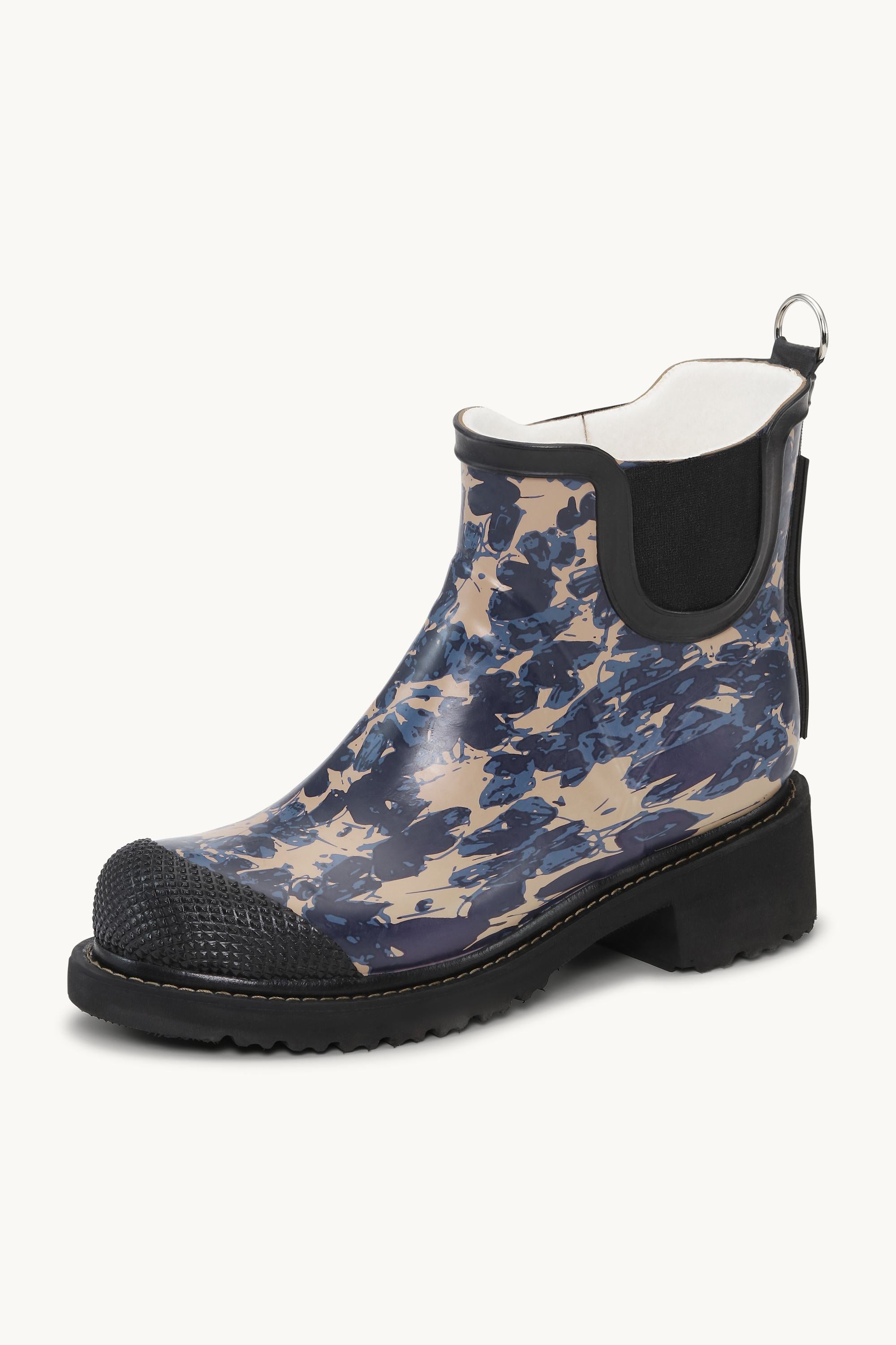 Short Rubber Boot - Beige Butterfly