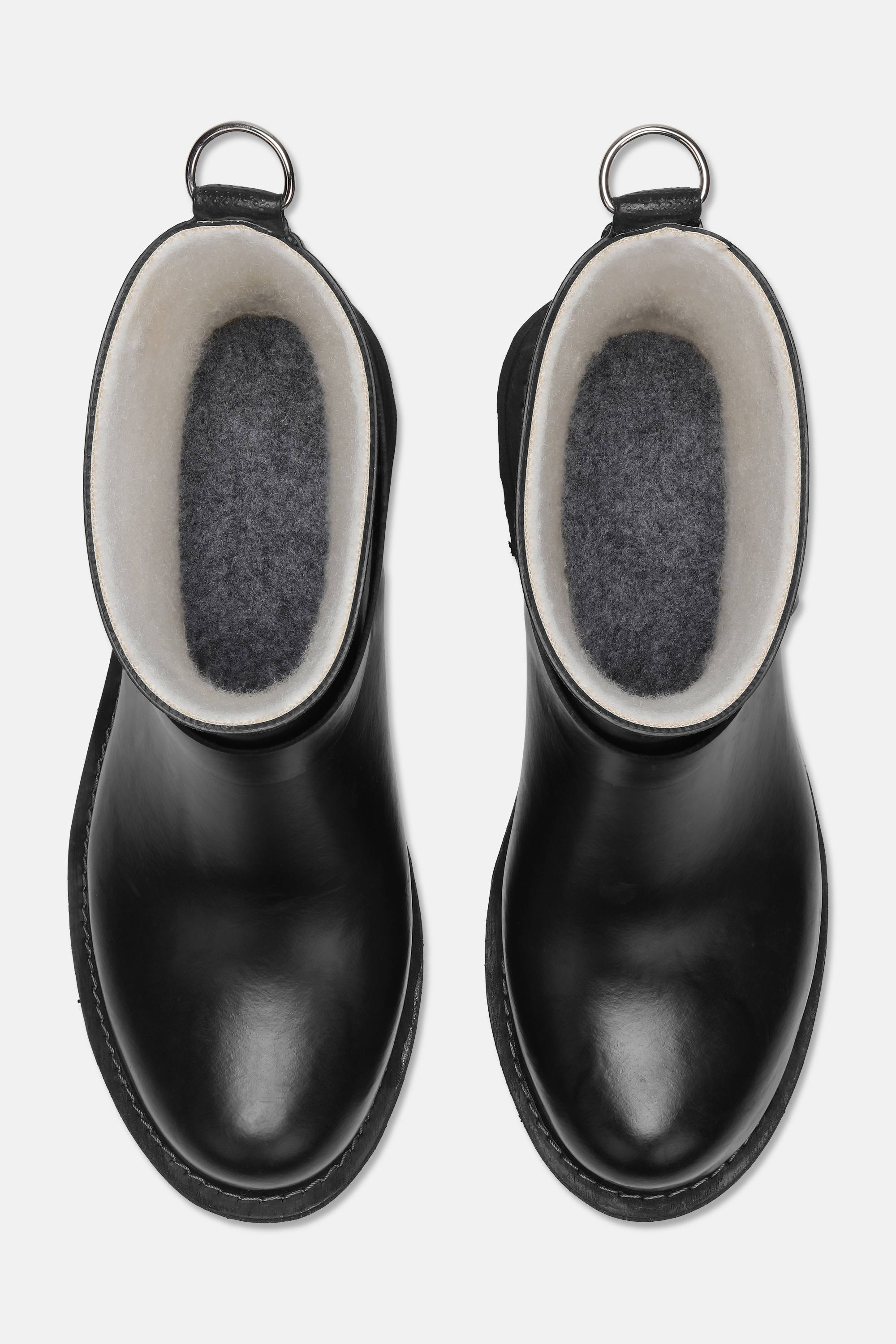 Short Biker Rubber Boots - Black Black