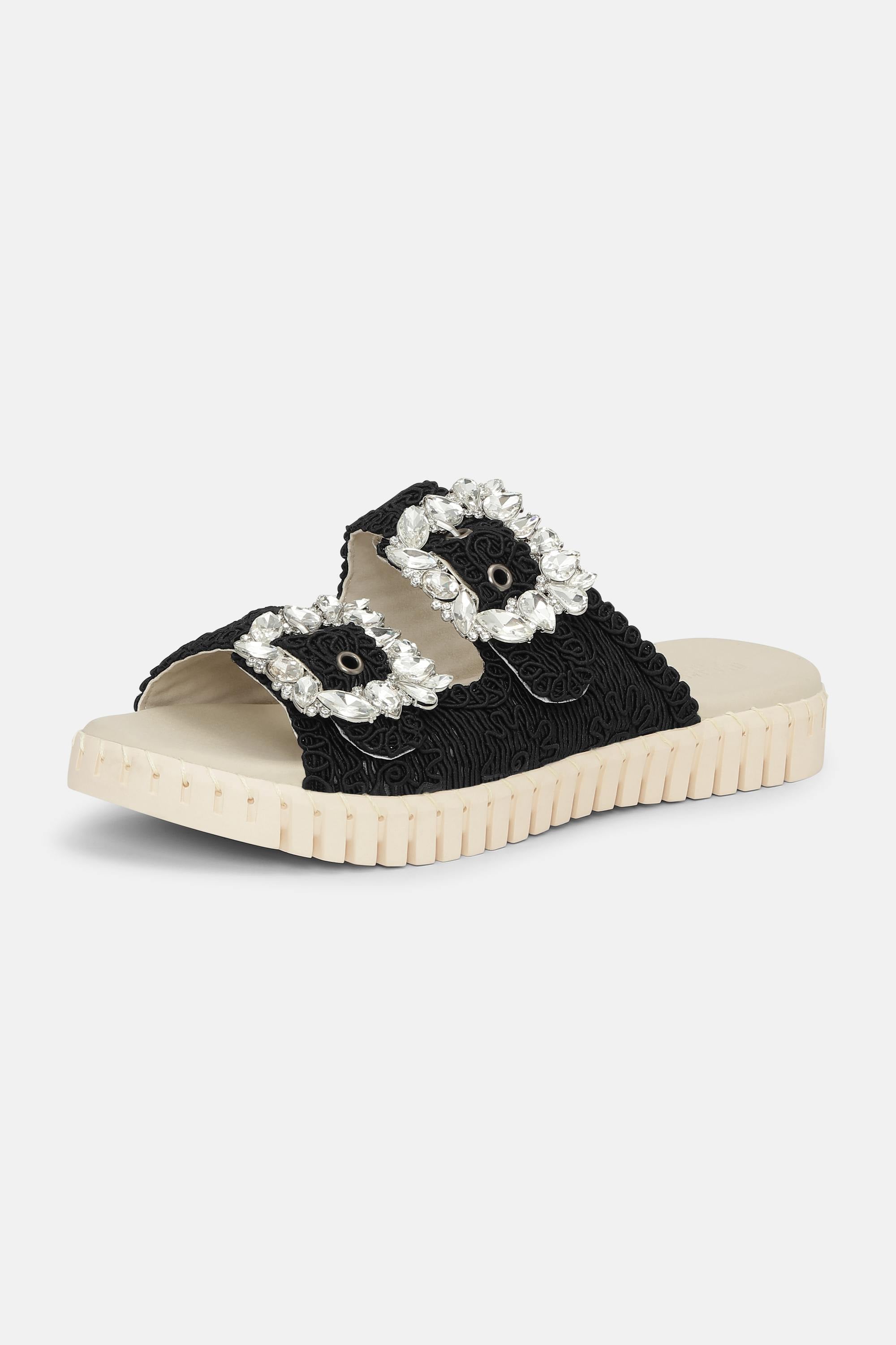 Tulip Sandal - Black Pearled Ivory