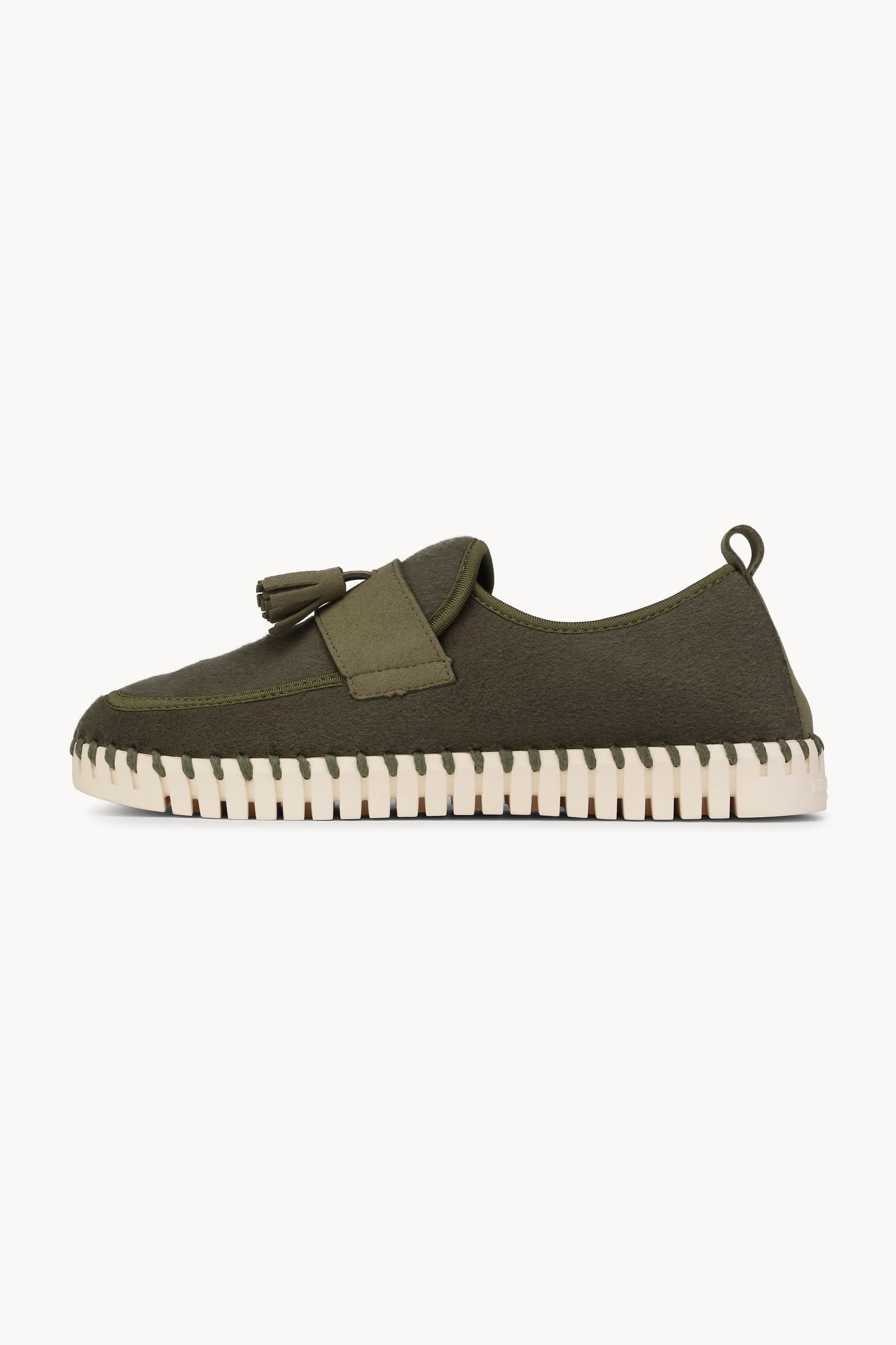 Tulip Wool Loafer - Army Pearled Ivory