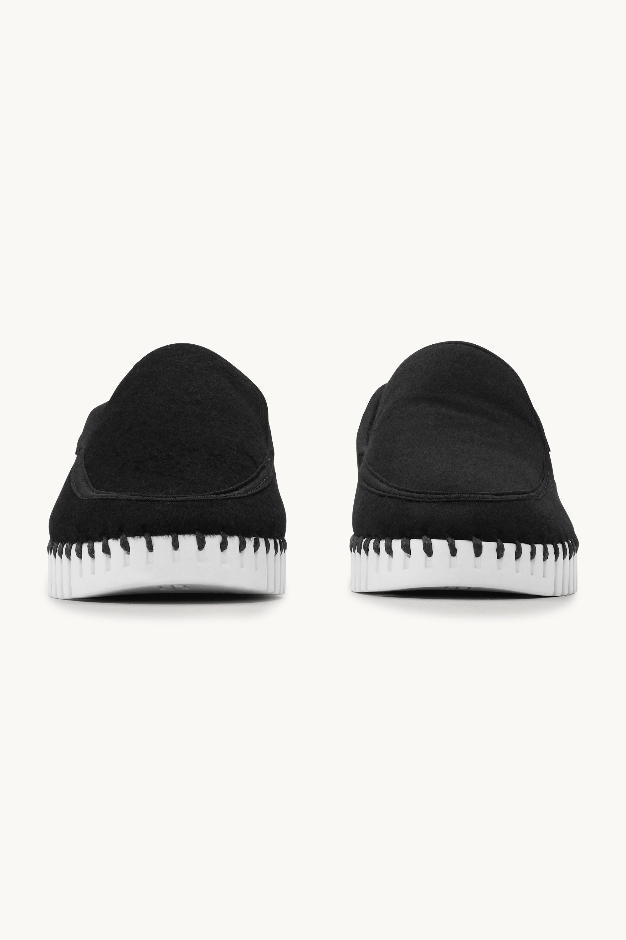 Tulip Wool Loafer - Black White