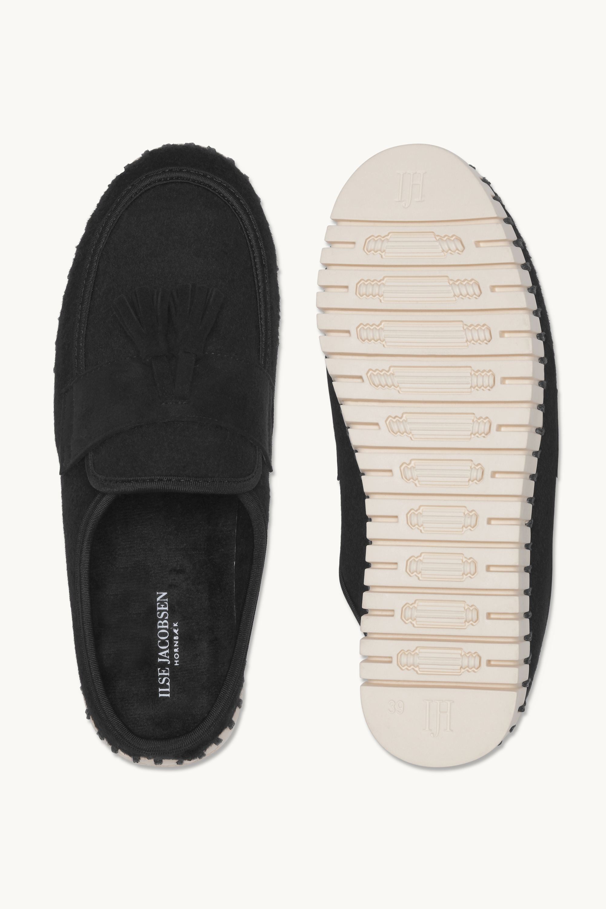 Tulip Wool Mule - Black Pearled Ivory