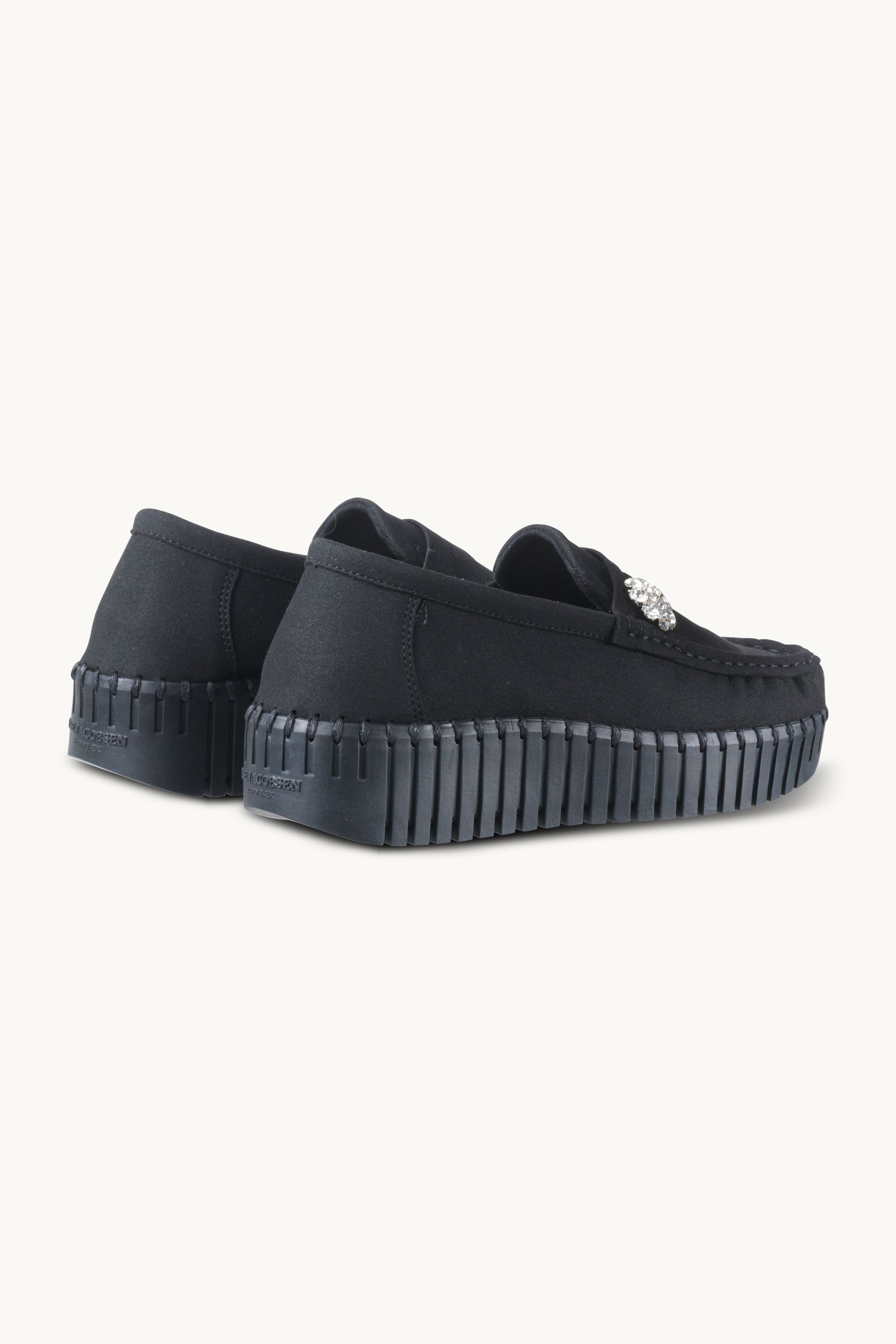 Tulip Penny Loafer Wedge - Black Black