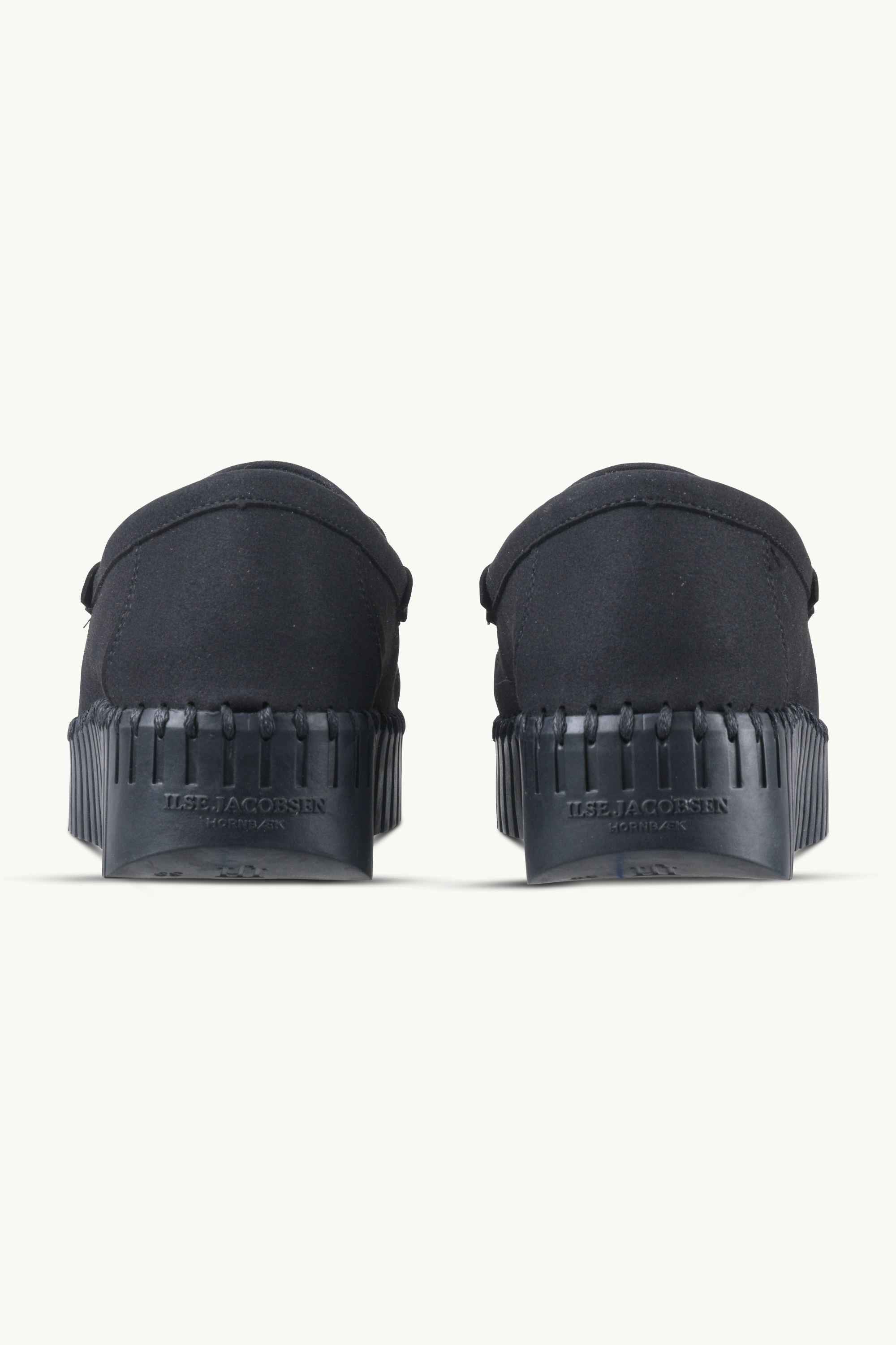 Tulip Penny Loafer Wedge - Black Black
