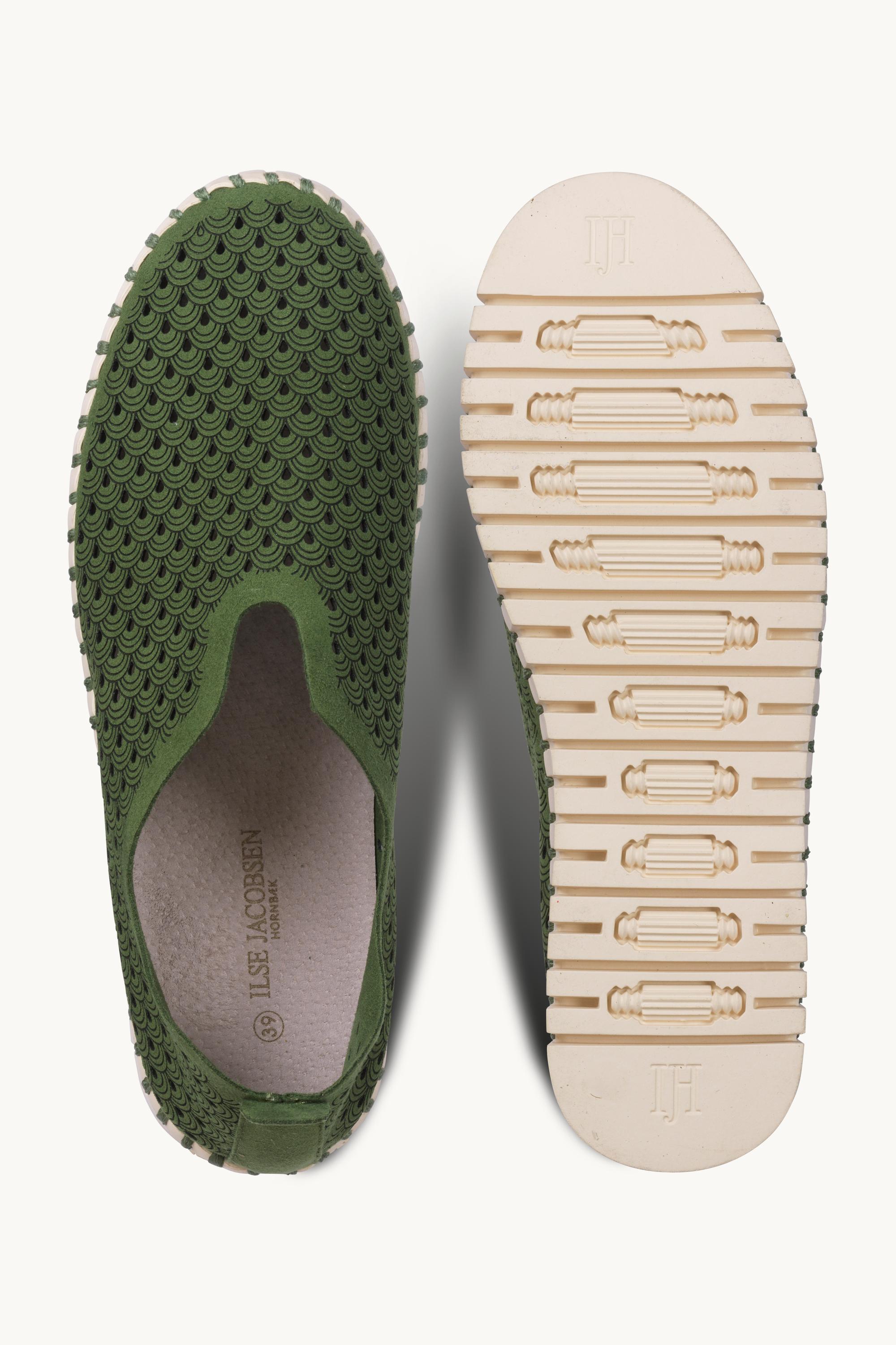 Platform Tulip Flats - Artichoke Green Pearled Ivory