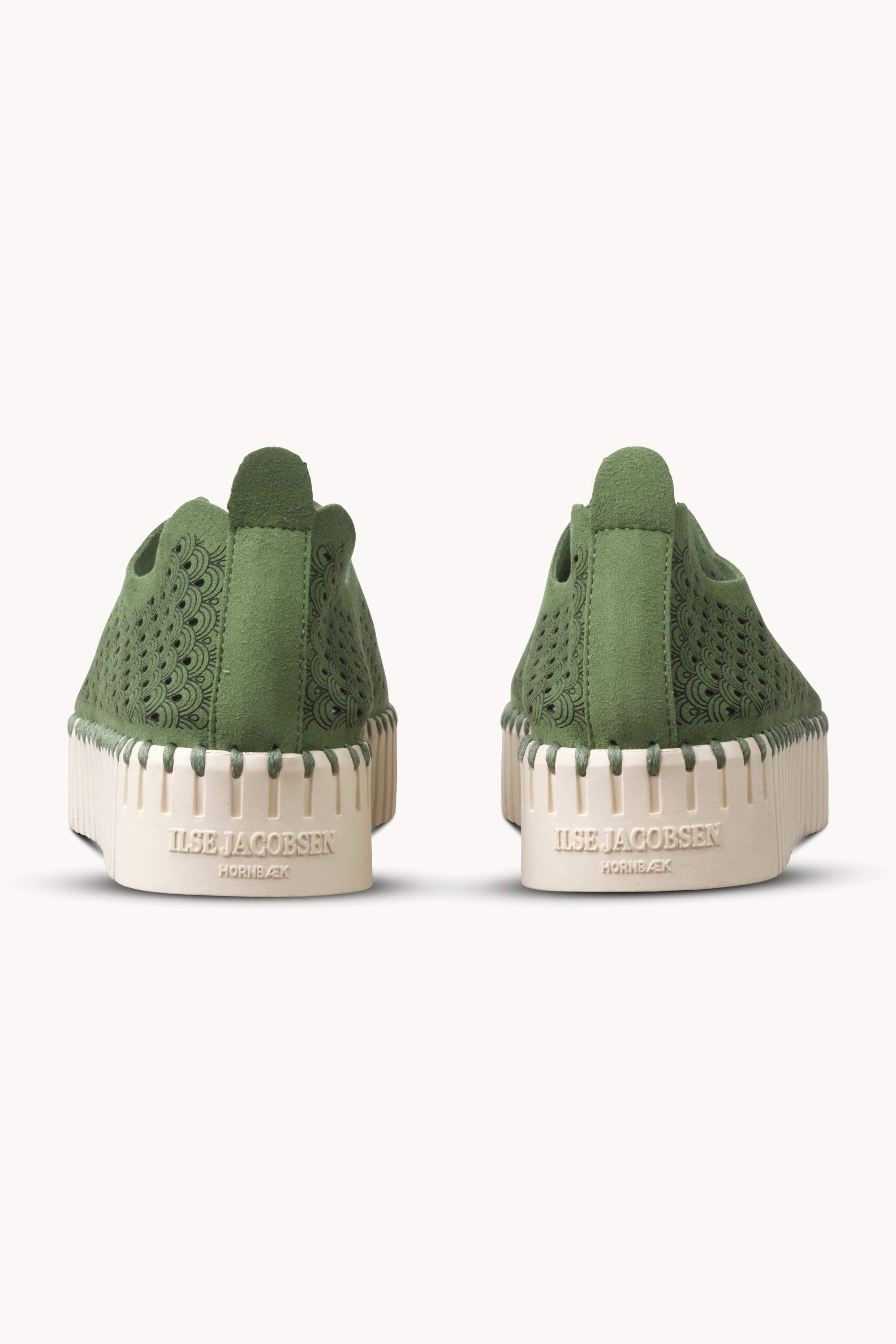 Platform Tulip Flats - Artichoke Green Pearled Ivory